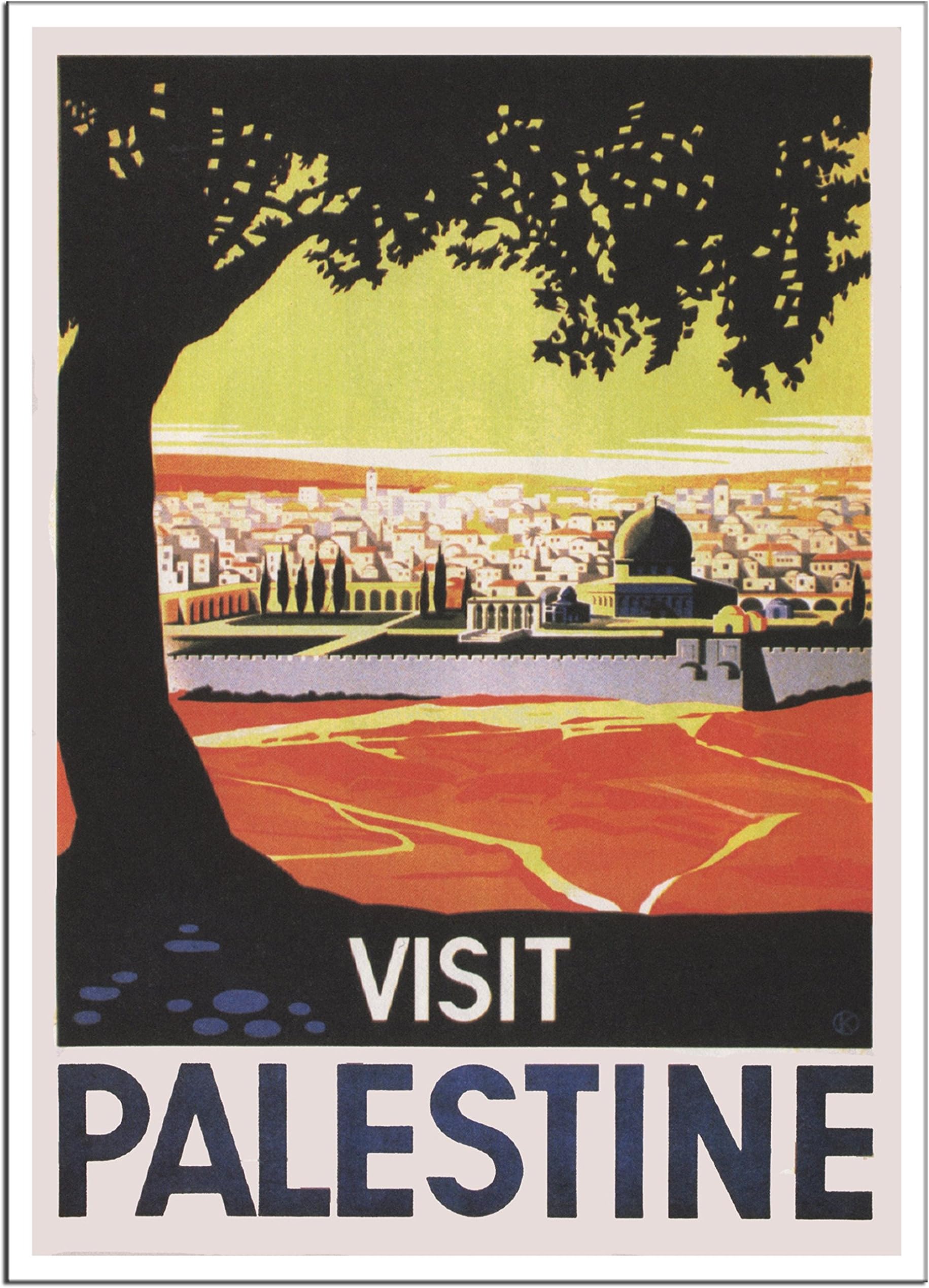 VISIT PALESTINE Travel Poster by Franz Kraus 1936 - - A1 Matte (33.1 x 23.4 inch)