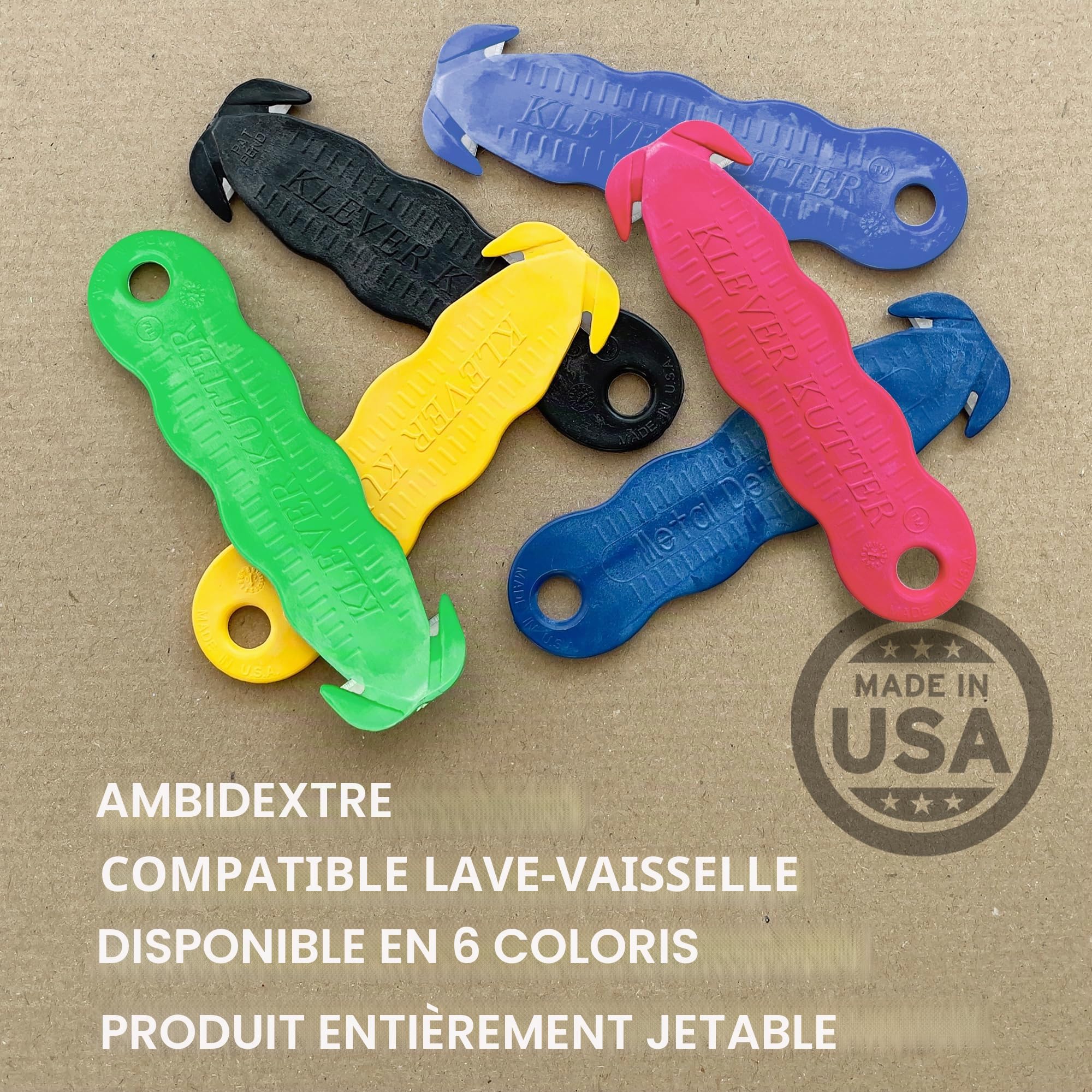 Klever Innovations KCJ-1B Lot de 10 emporte-pièces de sécurité, polymères en plastique avancés, 10 cm, Bleu