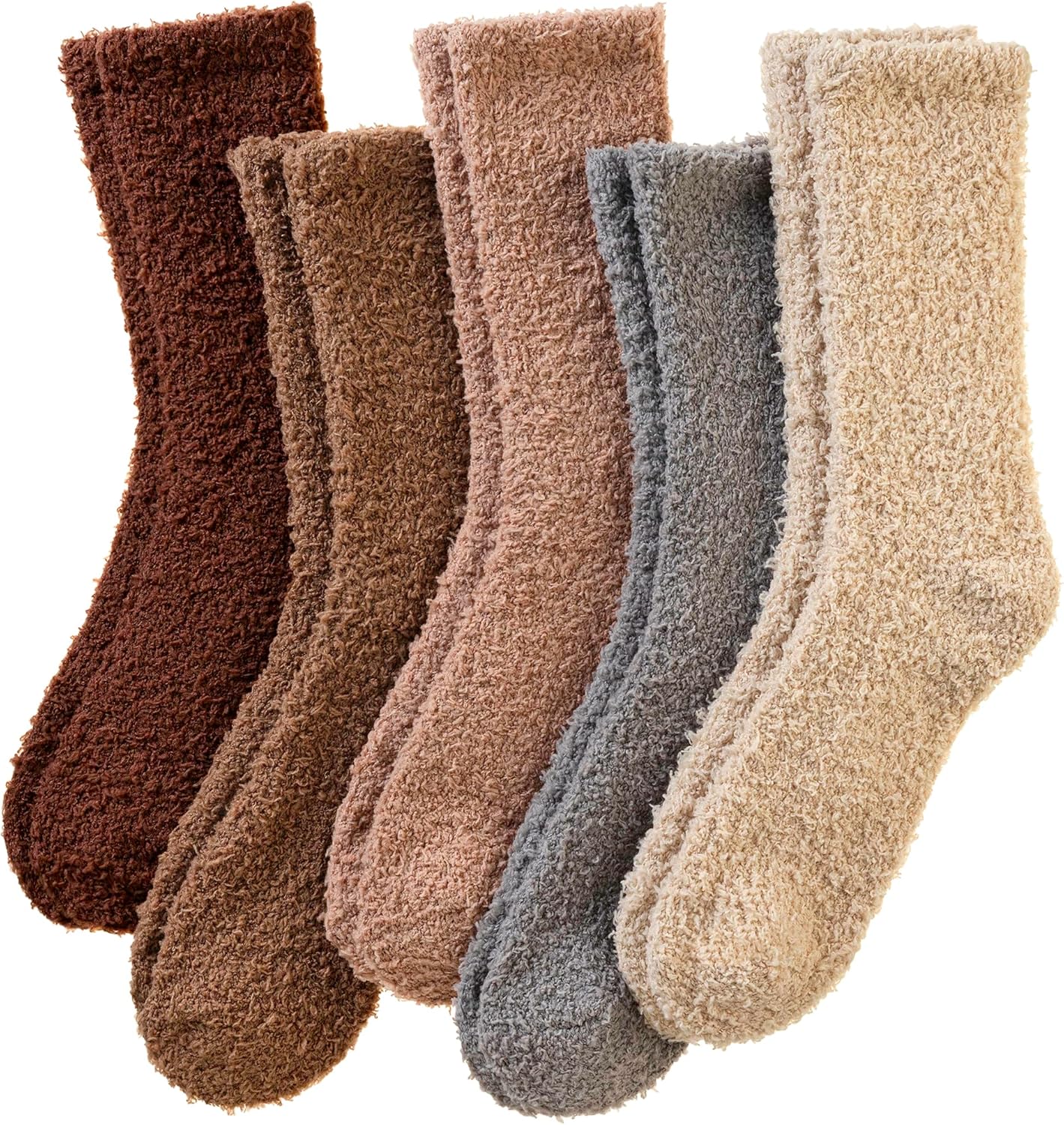 Womens Fuzzy Socks Warm Fluffy Winter Cozy Thick Plush Microfiber Slipper Soft Home Sleeping Socks 5 Pairs