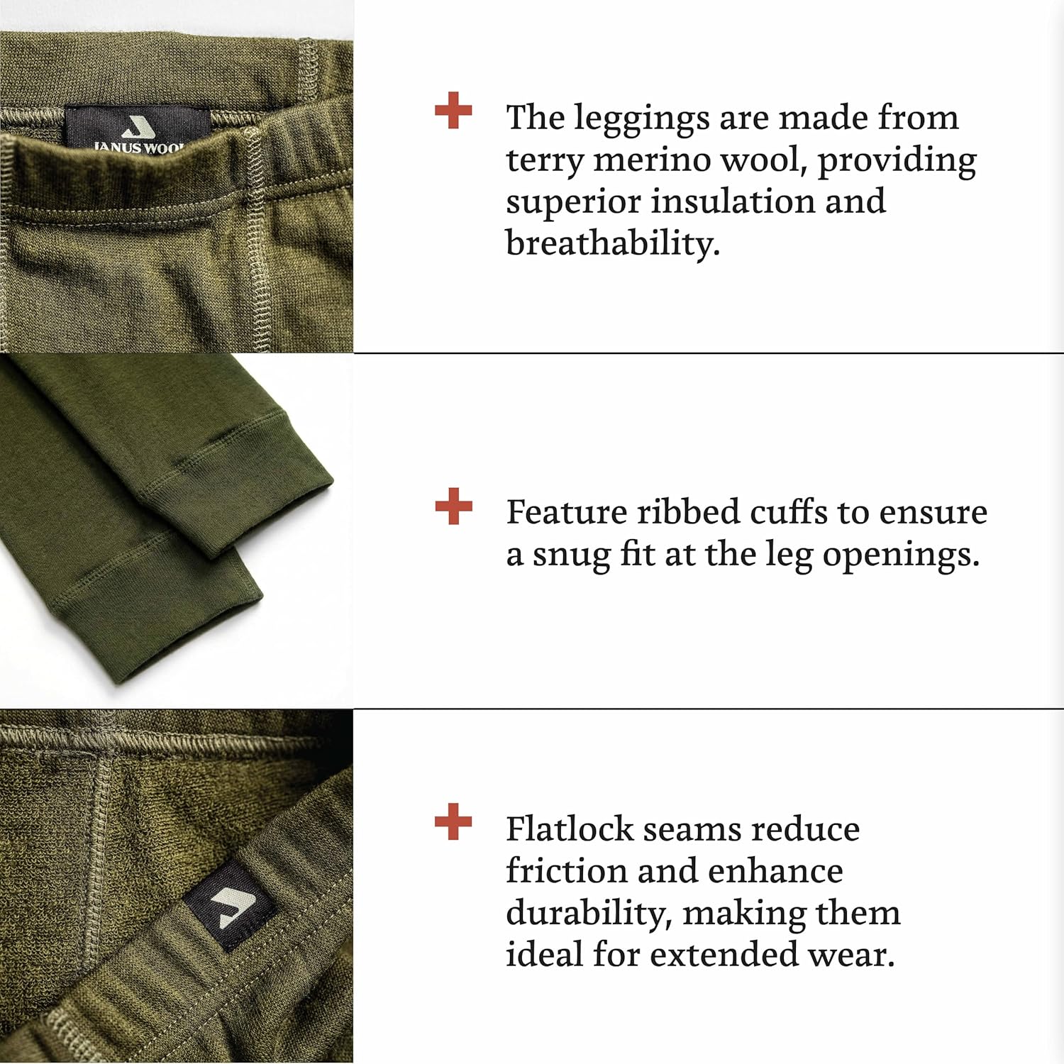 Janus Norse Merino Wool Leggings - Thermal Base Layer Pants - Image 5