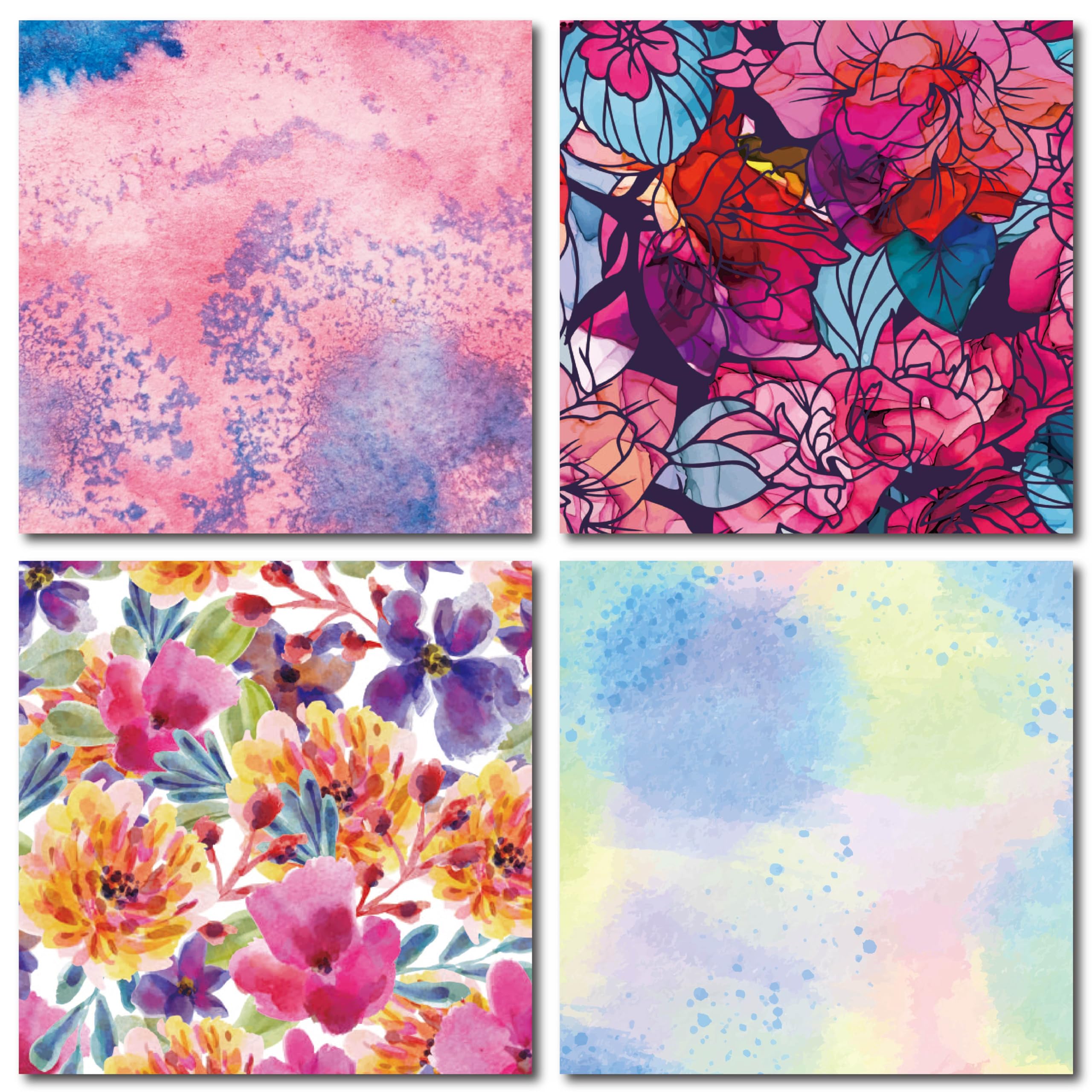 Opakowanie 48 arkuszy papieru dekoracyjnego 6 x 16,5 cala flora akwarela papier do tworzenia kartek planer origami scrapbooking papier materiały materiały materiały eksploatacyjne