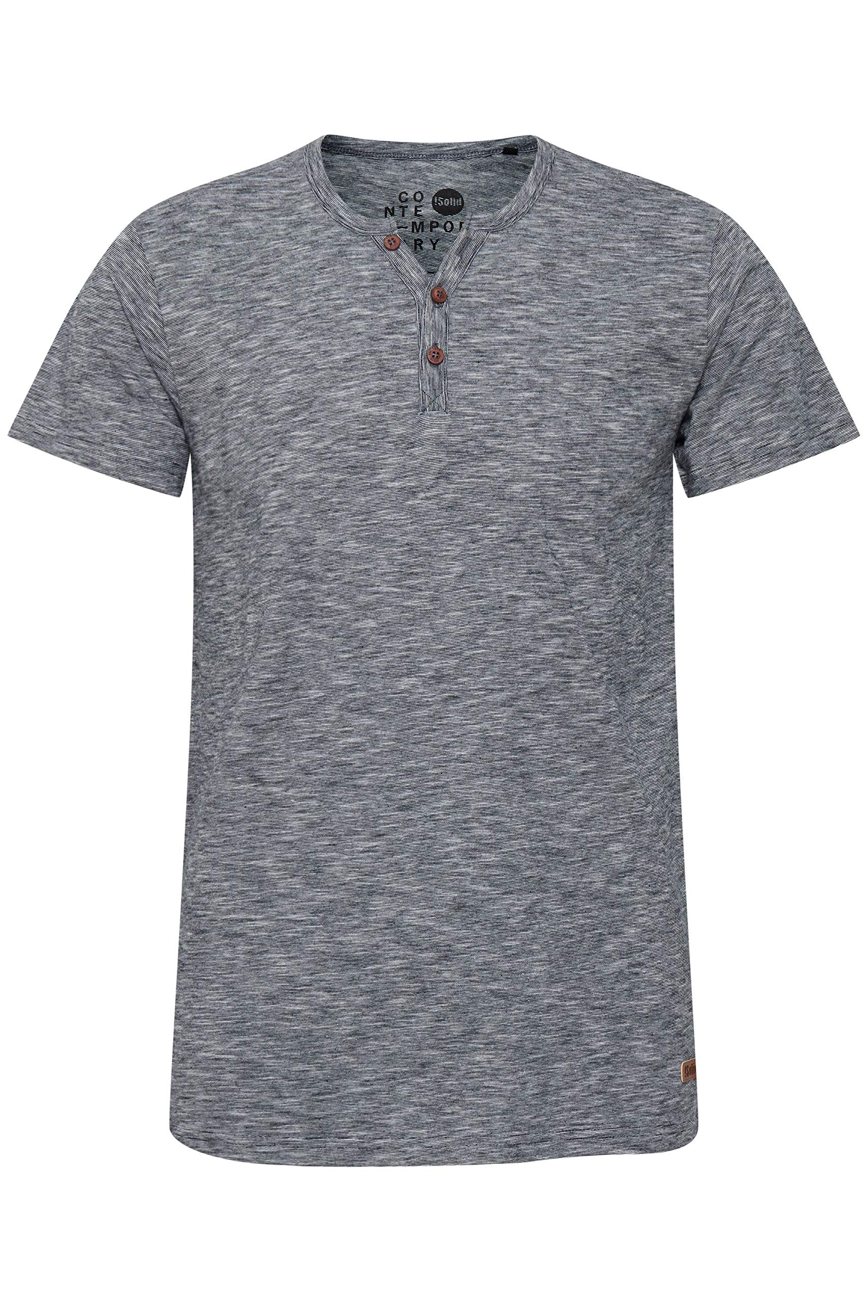 !Solid SDSigos Herren T-Shirt Kurzarm Shirt mit Grandad-Ausschnitt