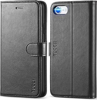 TUCCH Case for iPhone SE 2022, iPhone 7/8/SE 2020 Wallet Case PU Leather Flip Folio Case Wallet with Card Slot, Stand Magnetic TPU Shockproof Inner Case Compatible with iPhone 7/8/SE2/SE3, Black