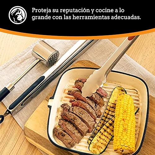 Miniatura 5 de Pinzas para parrilla para cocinar barbacoa, juego de 2 pinzas de cocina resistentes de 12 y 16 pulgadas para servir alimentos, agarres de goma de