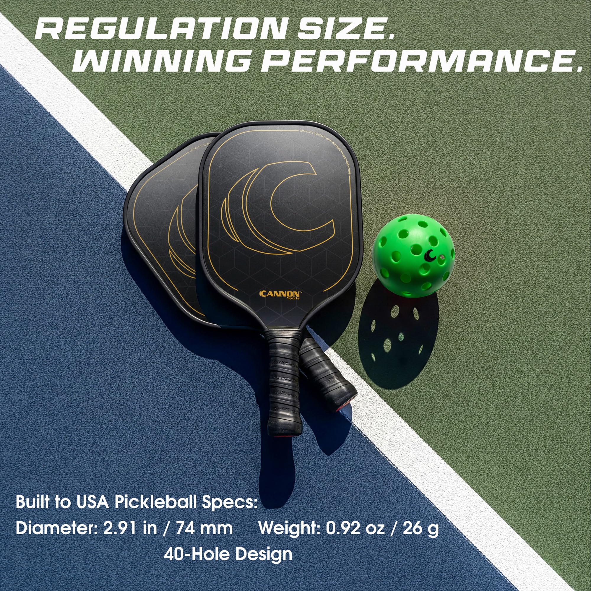 Cannon Sports 4er-Pack Pickleballs mit Tragetasche – 40-Loch-Outdoor-Bälle – hohe Sichtbarkeit, langlebig und rissfest für alle Schwierigkeitsstufen
