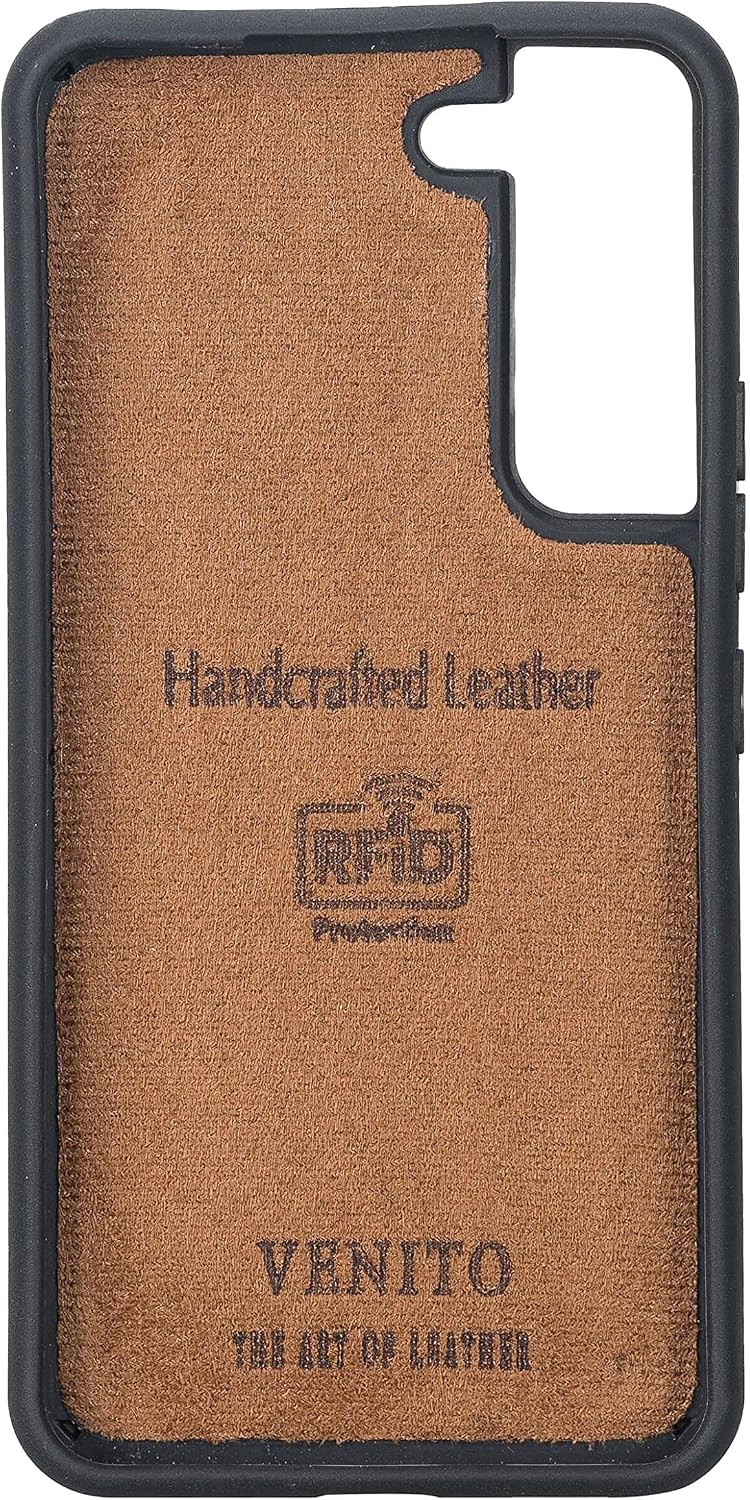 Venito Capri Leather Wallet Case Compatible with Samsung Galaxy S22 (6.1 inches) – Extra Secure with RFID Blocking & Padded Back Cover (Coffee Brown)
