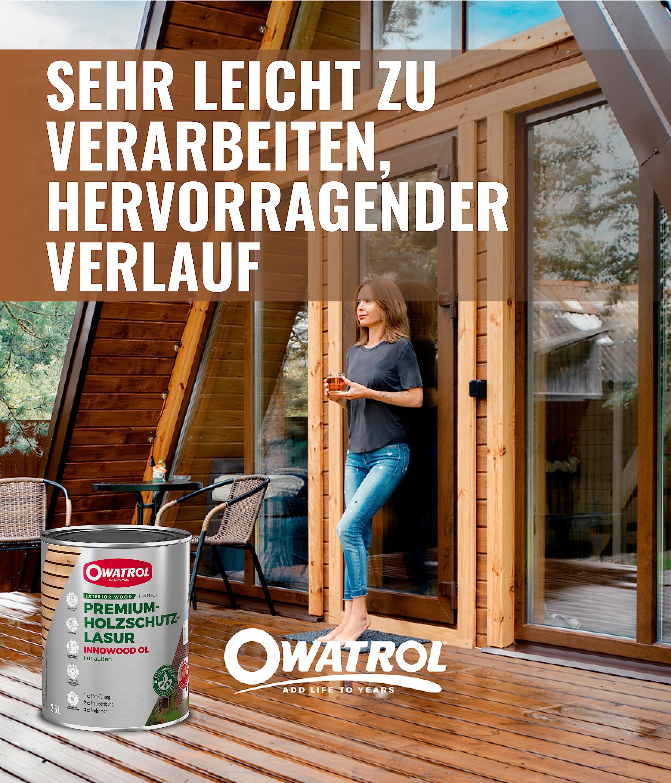 OWATROL Holzlasur Außen transparent 2,5 L UV-Schutz