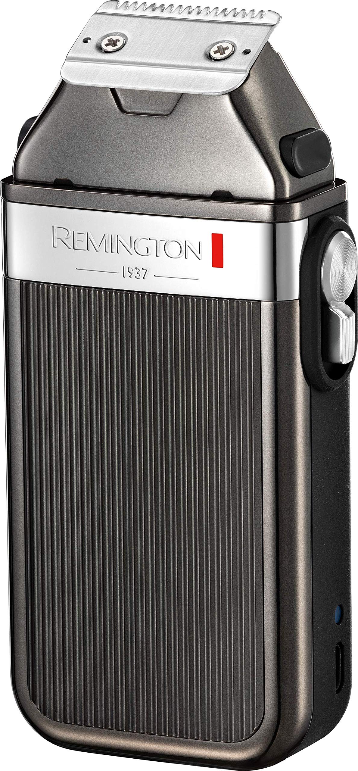 Remington, Regolabarba uomo Vintage, Design, 8 pettini fissi da barbiere (1.5 - 15 mm), ricaricabile, 60 min. autonomia, Astuccio incluso, LED batteria, Heritage MB9100