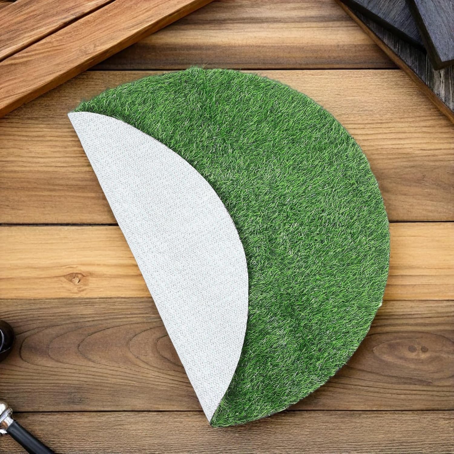 Turf Table Runner: Fake Grass Pad - Fake Grass Tablecloth for Dining Table Decor Picnic Settings and Outdoor Spaces - Manhole Cover Decor