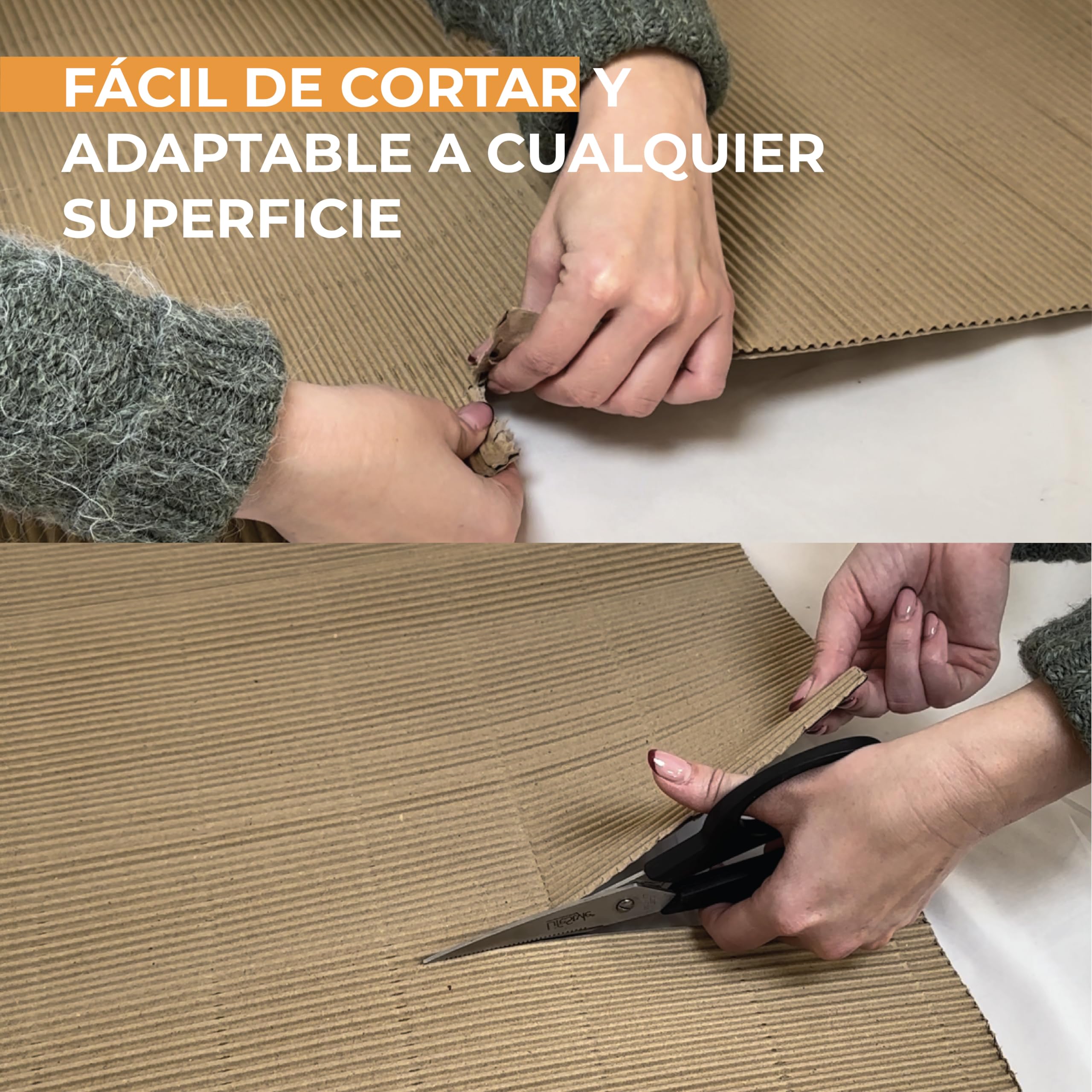 Rollo de Cartón Ondulado 0.9 x 25 m (22.5 m²) Espesor de 3 mm | Varias Medidas | Cartón Corrugado Ideal para Cubrir Suelo Pintor, Protector Muebles, Embalaje