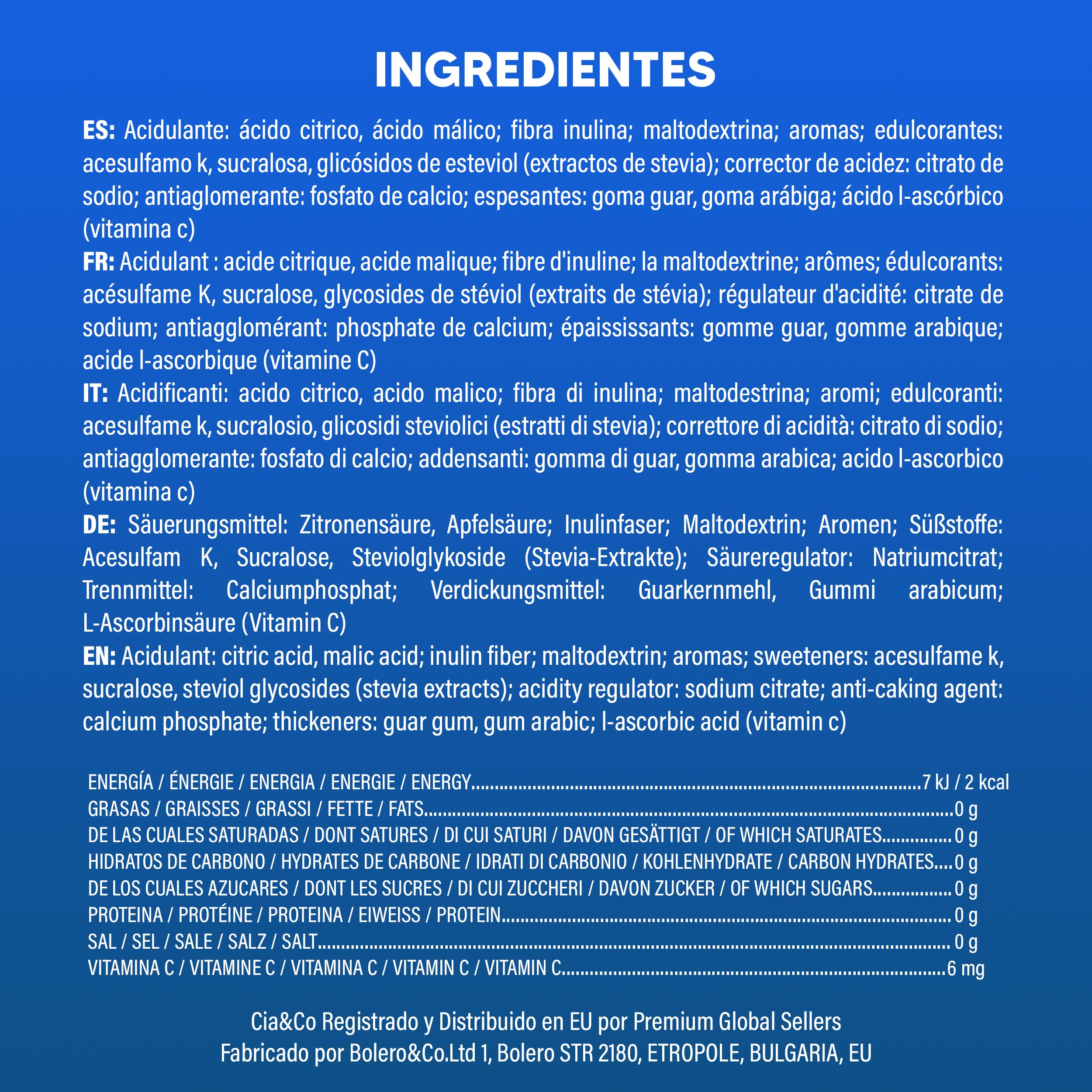 24 x Bebida Bolero COLA Hidratante Sin Azucar (24x9 grs) + 30 Pepitas Saludables para una vida más sana by Cia&Co — view 2