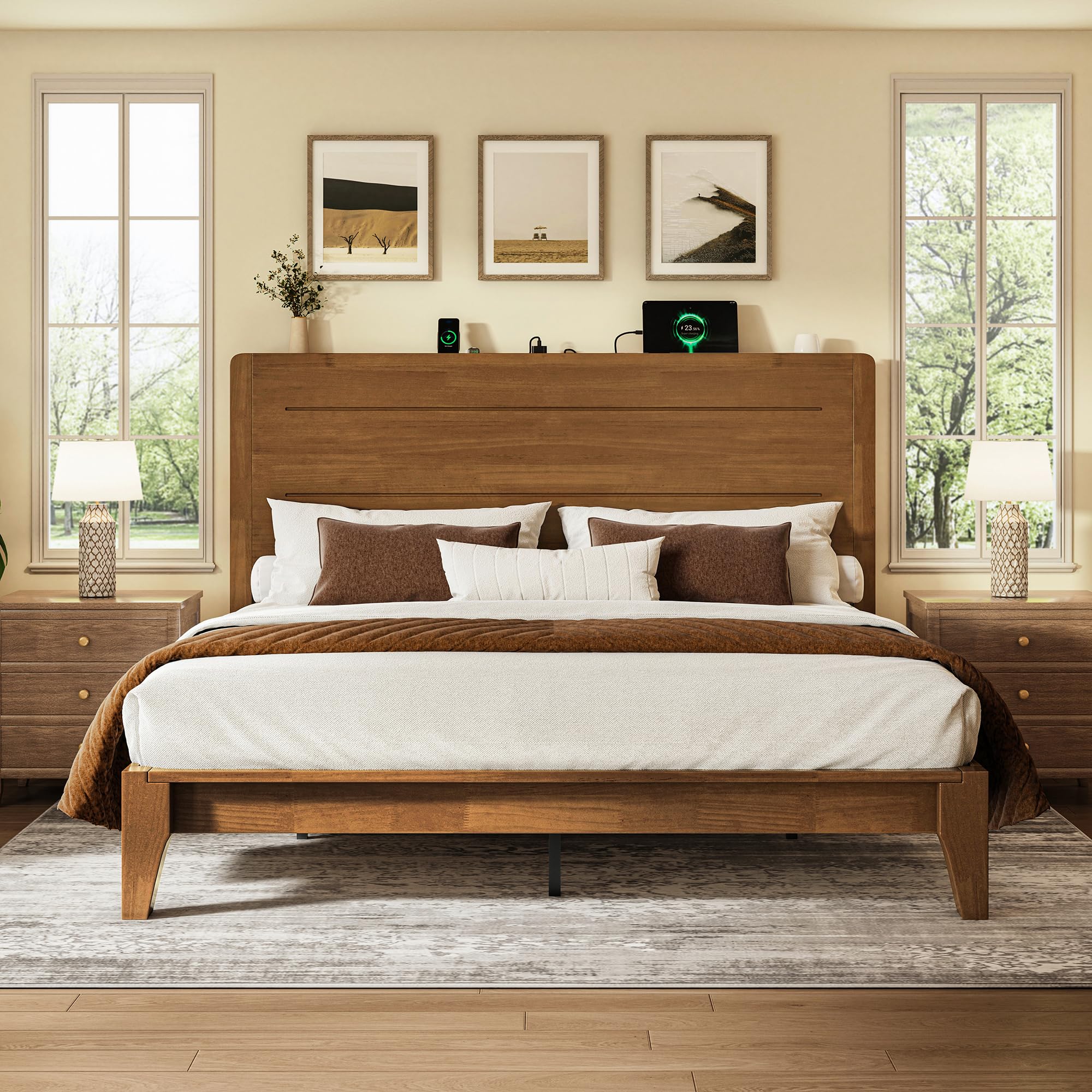 LARMACE Queen Platform Bed