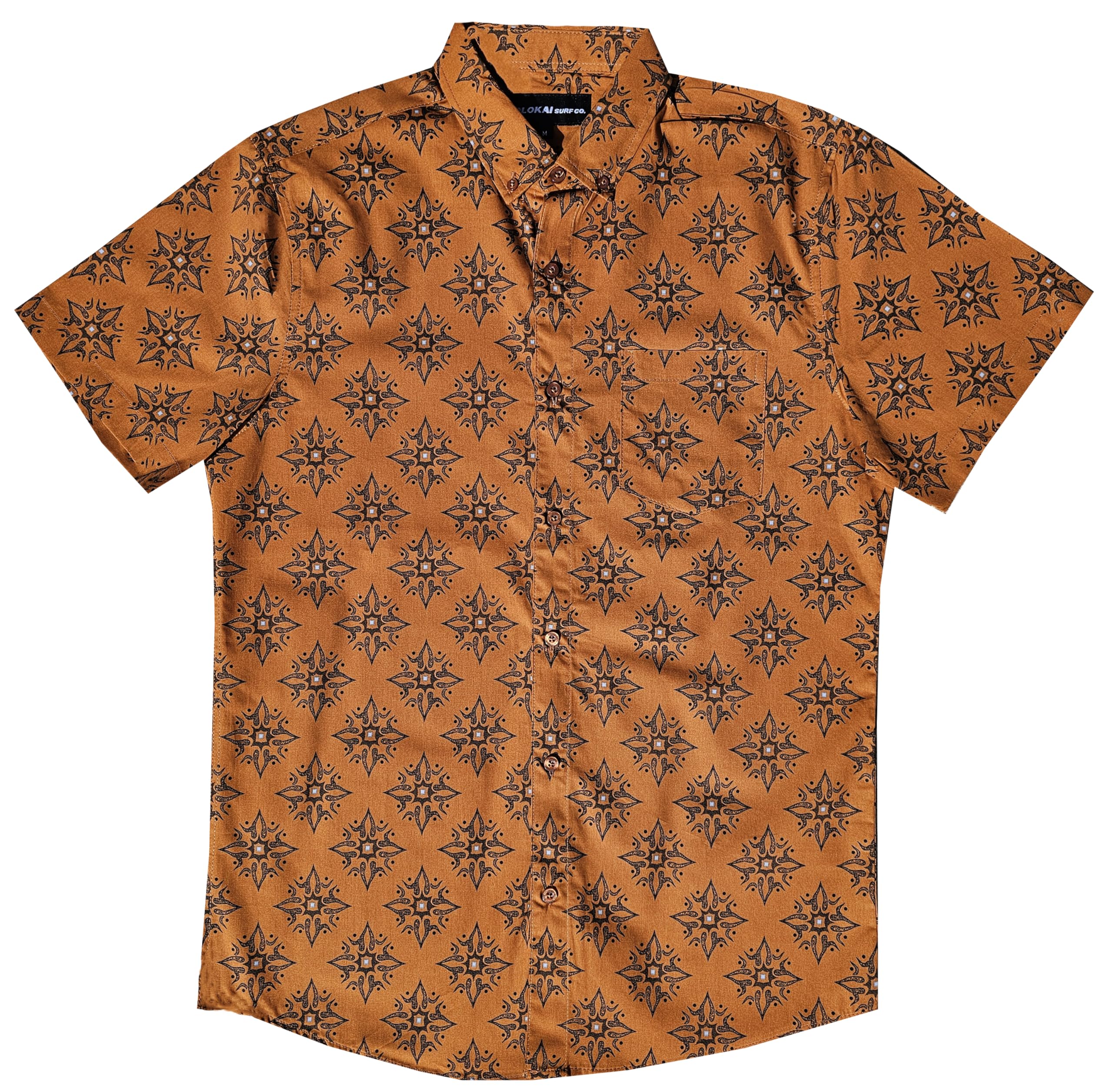 Molokai Surf Button Down Slim Fit Hawaiian Short Sleeve Shirts