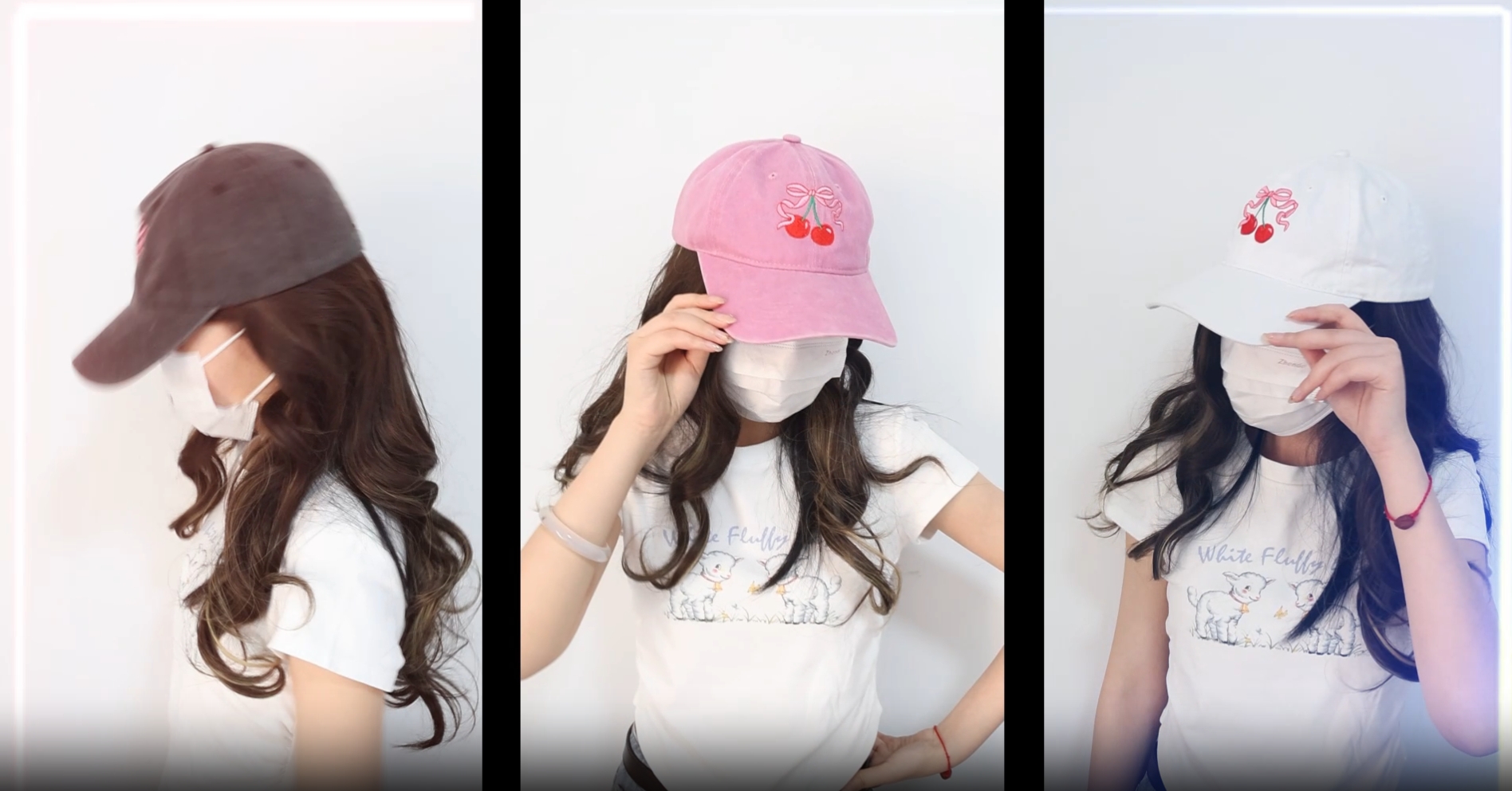 Gorra de béisbol negra bordada para mujer miniatura 7