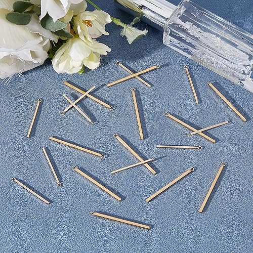 Miniatura 9 de UNICRAFTALE Bar Charms Stainless Steel Pendants Charms Smooth Metal DIY Pendant for Jewelry Findings Making
