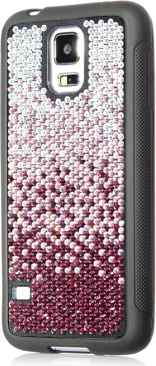 iSee Case Galaxy S5 Case, (TM) Bling Bling Glitter Glam Sparkle Rhinestone Crystal Diamond TPU Full Cover Protective Case for New Samsung Galaxy S5 SM-G900 (S5-Elite Crystal Gradient Purple)