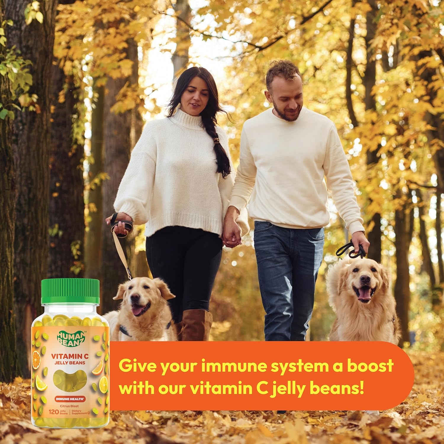 Vitamin C Jelly Bean Gummies for Adults, Immune Support Dietary Supplements, Vegetarian, 120 Citrus Blast Jelly Beans, Kosher - Image 5