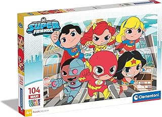 Clementoni 25720 Superfriends Supercolor Dc Comics Super Friends 104 parça maksi yapboz, 4 yaşından büyük çocuklar için, İtalya'da üretilmiştir, çok renkli, M - Ürün fiyat fırsatı