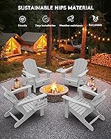 Vista 141 de SERWALL - Silla plegable Adirondack para patio, jardín, exterior, resistente a la intemperie, sillas para hoguera, color naranja