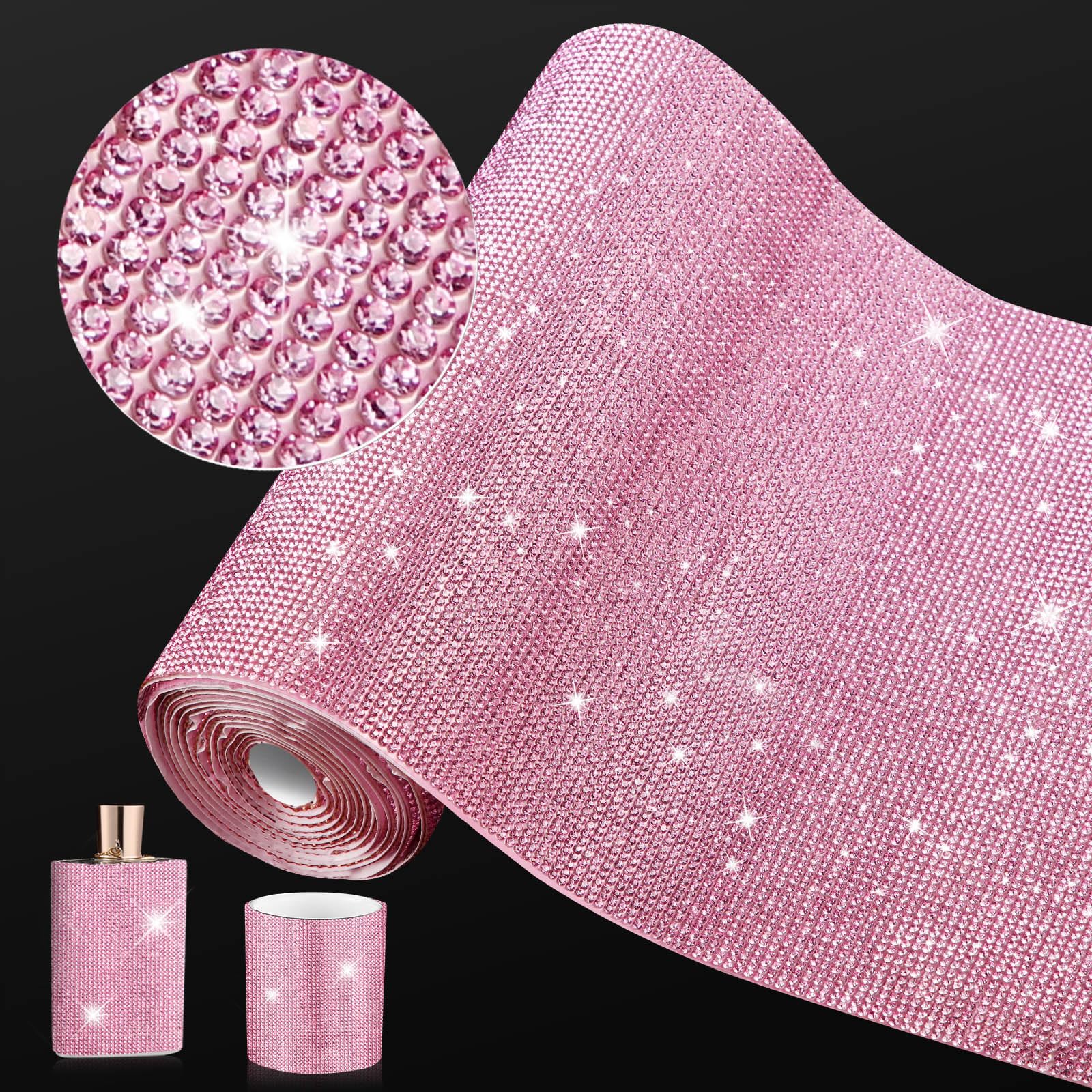 Diamantes de imitación rosa de 2mm adhesivos para reparar ropa y personalizar