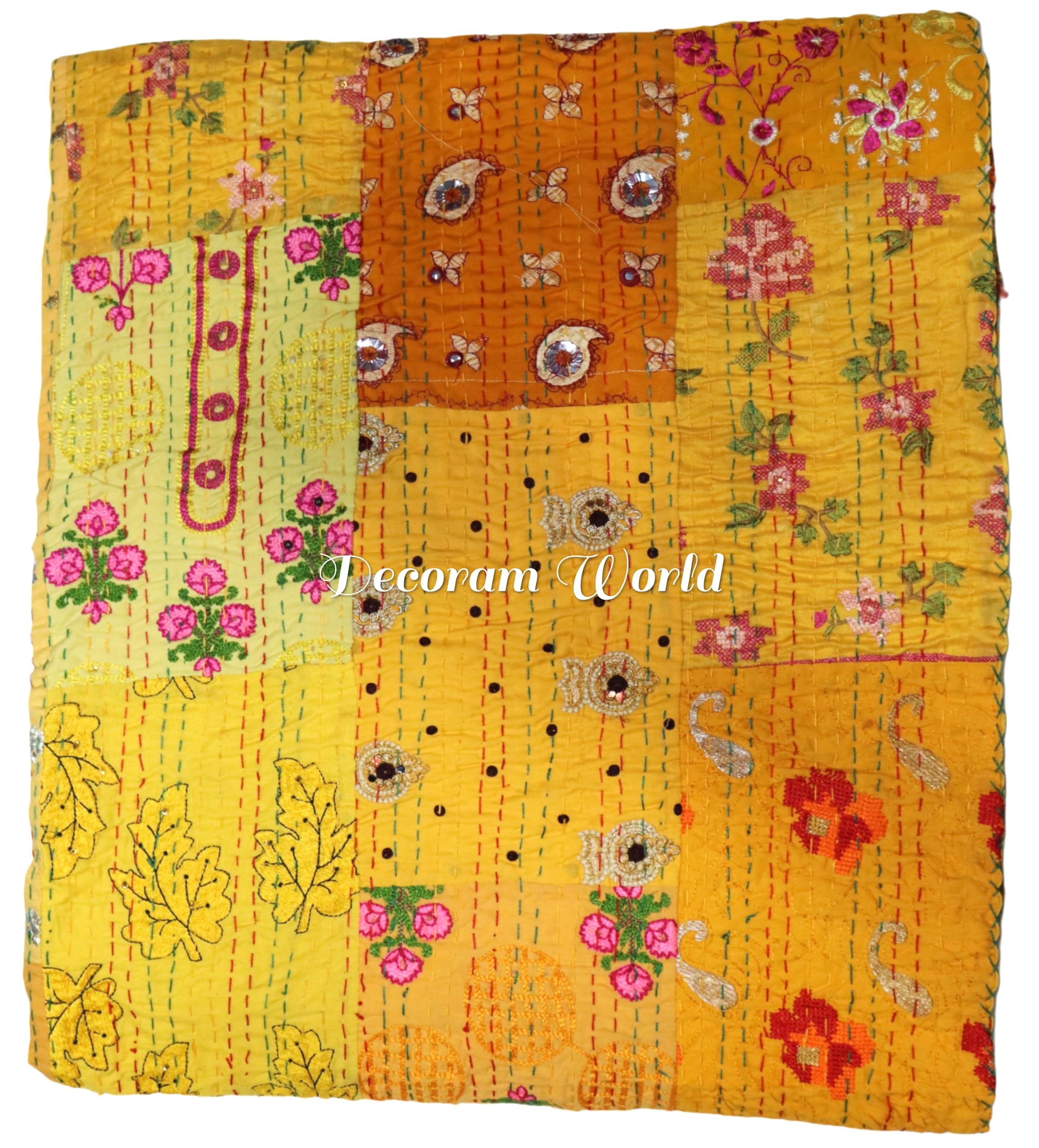 Exportindia Indian Handicraft Jaipur Hand Block Printed Reversiable Dohar Soft Cotton AC Quilt Throw Home Decor AC Comforter (King/Queen Size 90x108 Inch)