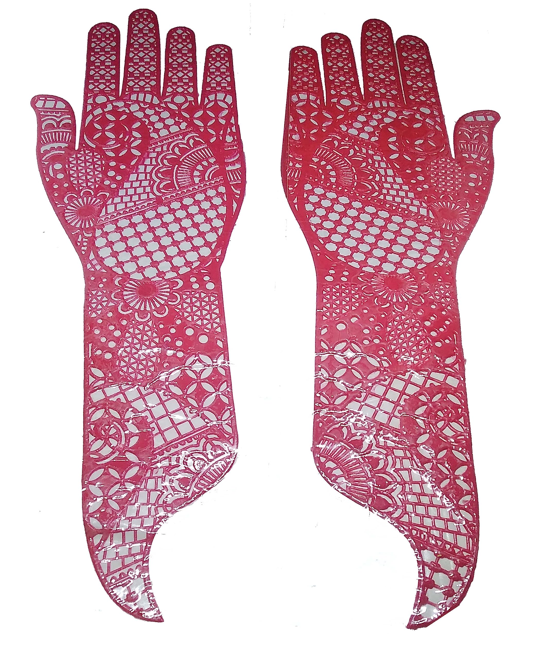 Stylesindia Self-Adhesive Arabiac Design Henna Tattoos Stencils for Henna Tattooing DIY Pack of 2 Stencils (FH-PNO-06)