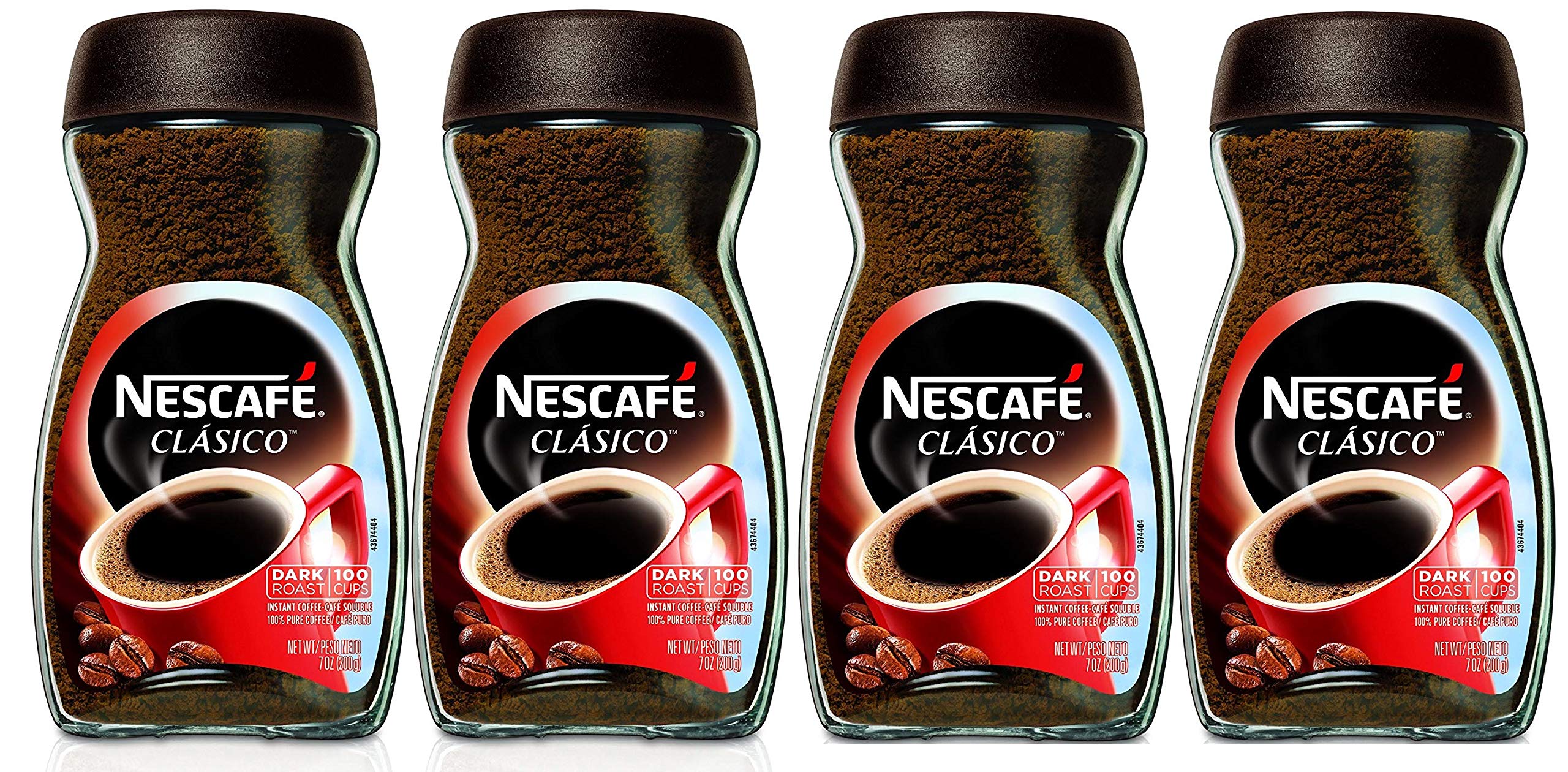 Nescafe Clasico Instant Coffee,7 Ounce - 4 Bottles