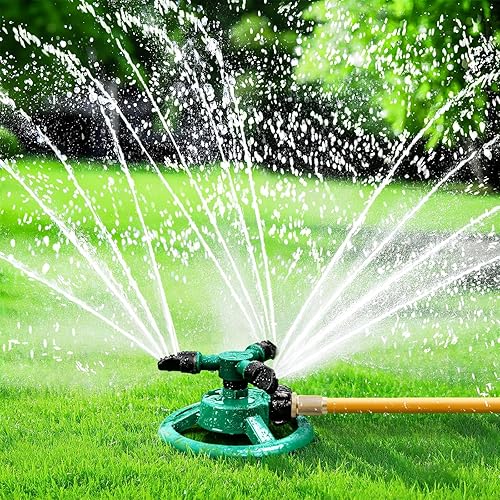 Rociadores para patio, rociadores de agua para césped, rociador giratorio de 360 grados para patio, área grande, rociadores para niños, mascotas que