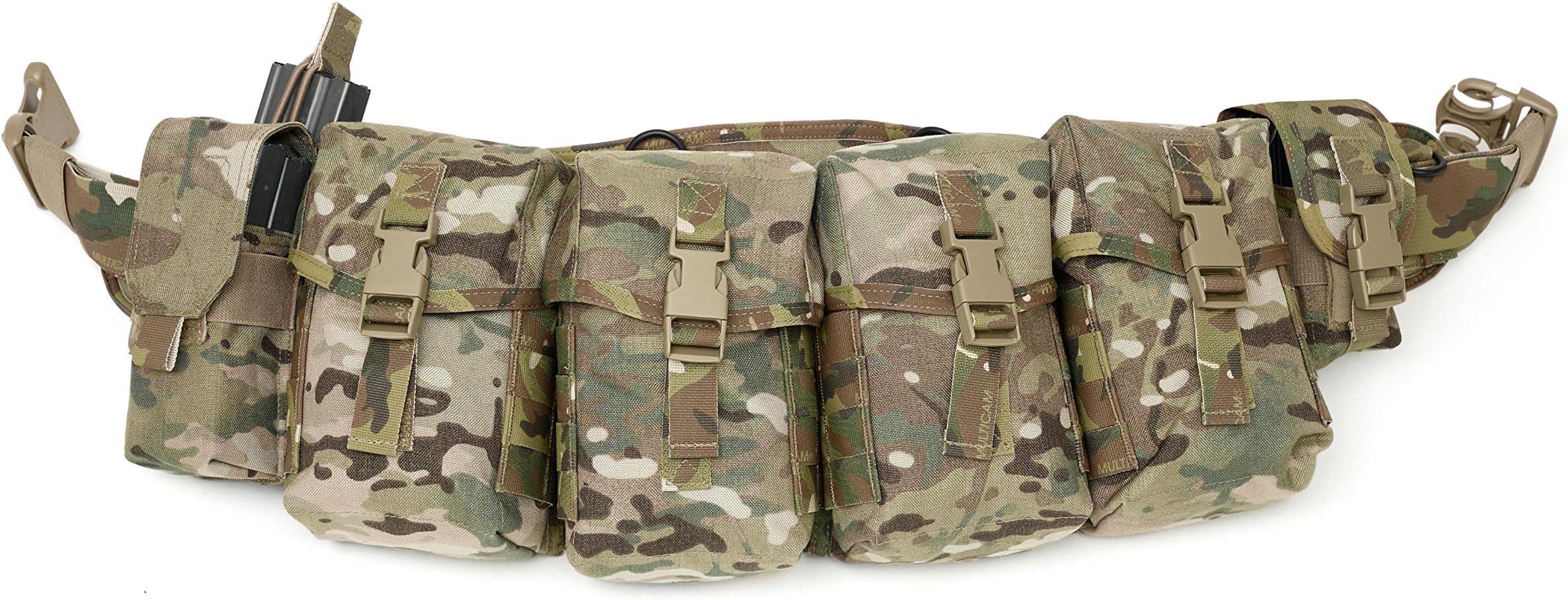 Warrior Assault Systems Padded Load Bearing Patrol Belt with 4 Utility Pouches