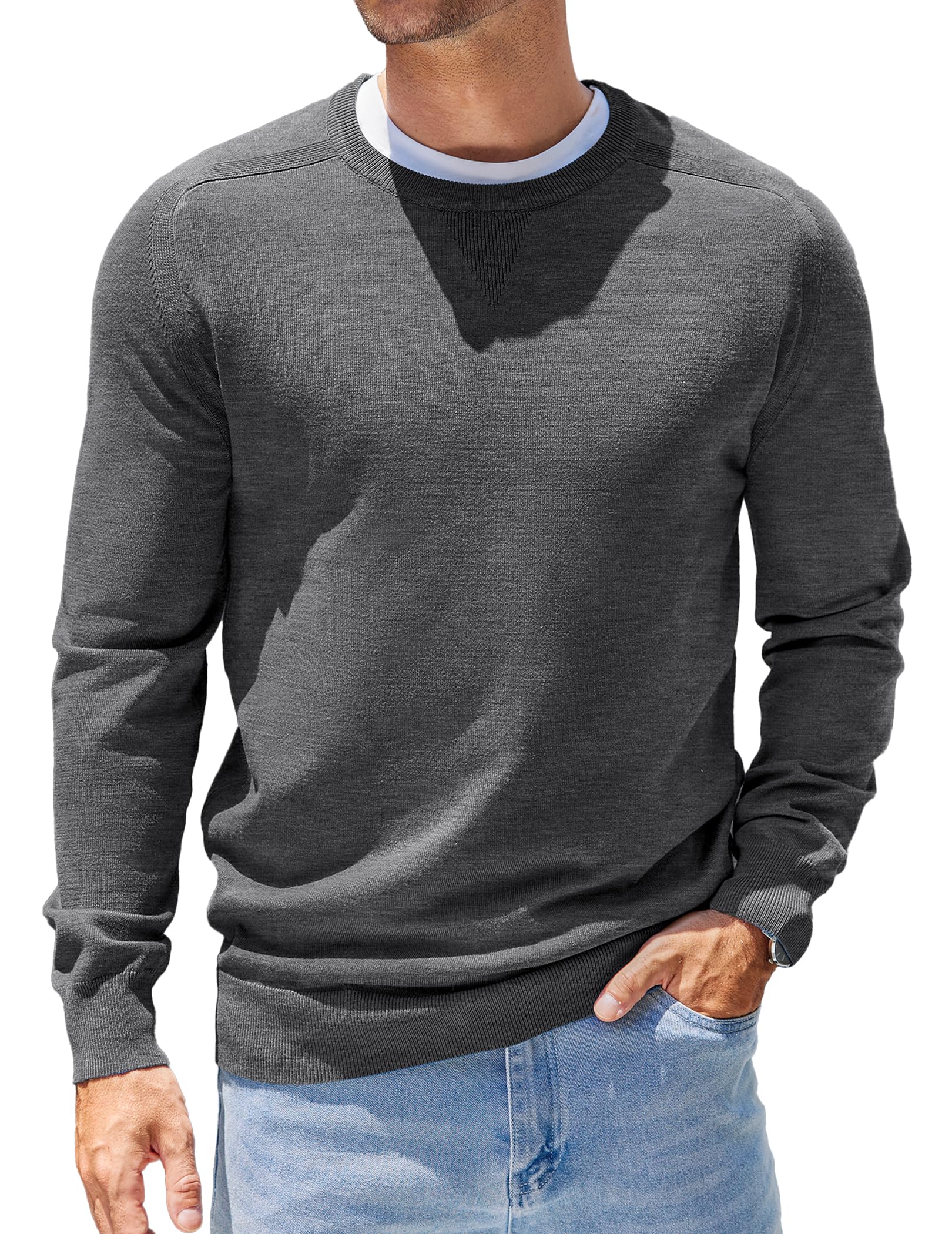 Pull à col rond pour homme léger qui ne gratte pas et reste ajusté - 5