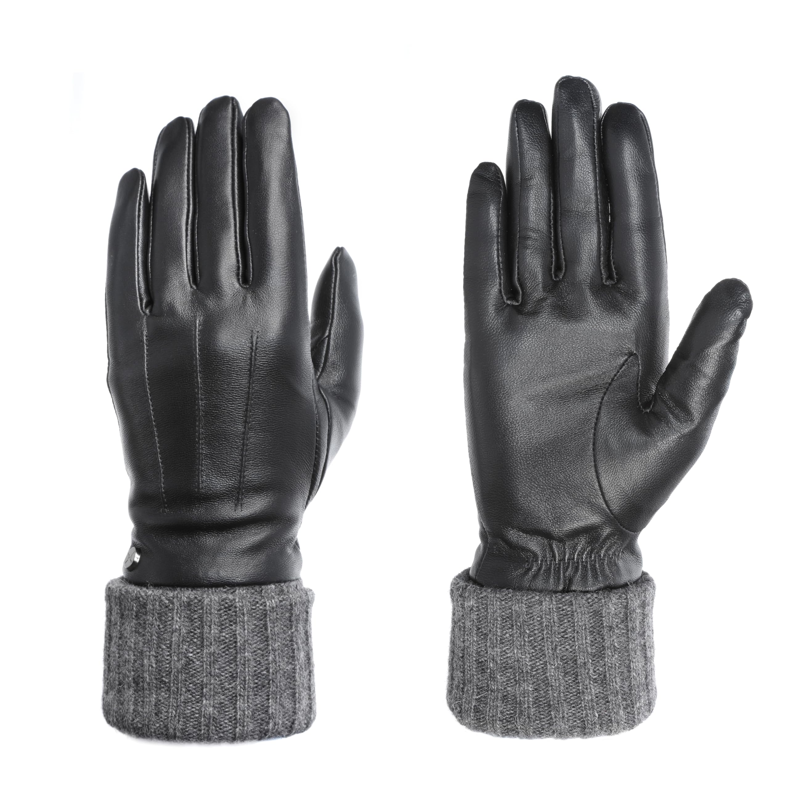 PEARLWOOD Damhandske Lipa av fÄrskinn med touch-funktion - M (7.5) - Svart (200)