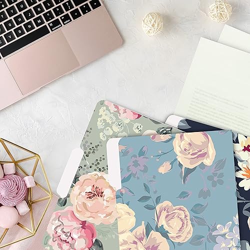 Miniatura 3 de Better Office Products Decorative File Folders, 12 Pack, 6 Designs, Heavyweight, Letter Size (9.5" x 11.5") with 1/3 Cut Tab, Traditional Floral