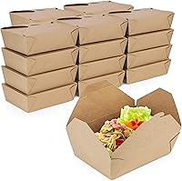 Vista 8 de Fit Meal Prep Paquete de 36 recipientes desechables de 76 onzas para llevar para microondas, cajas de papel kraft para llevar, contenedores