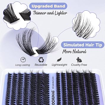 Fluff Lash Clusters 80D+100D Thick Cluster Eyelash Extensions 10-18mm DIY Flat Lash Extension D Curly Wispy Individual Lashes 252pcs False Mink Eyelashes Clusters by TOOCHUNAG