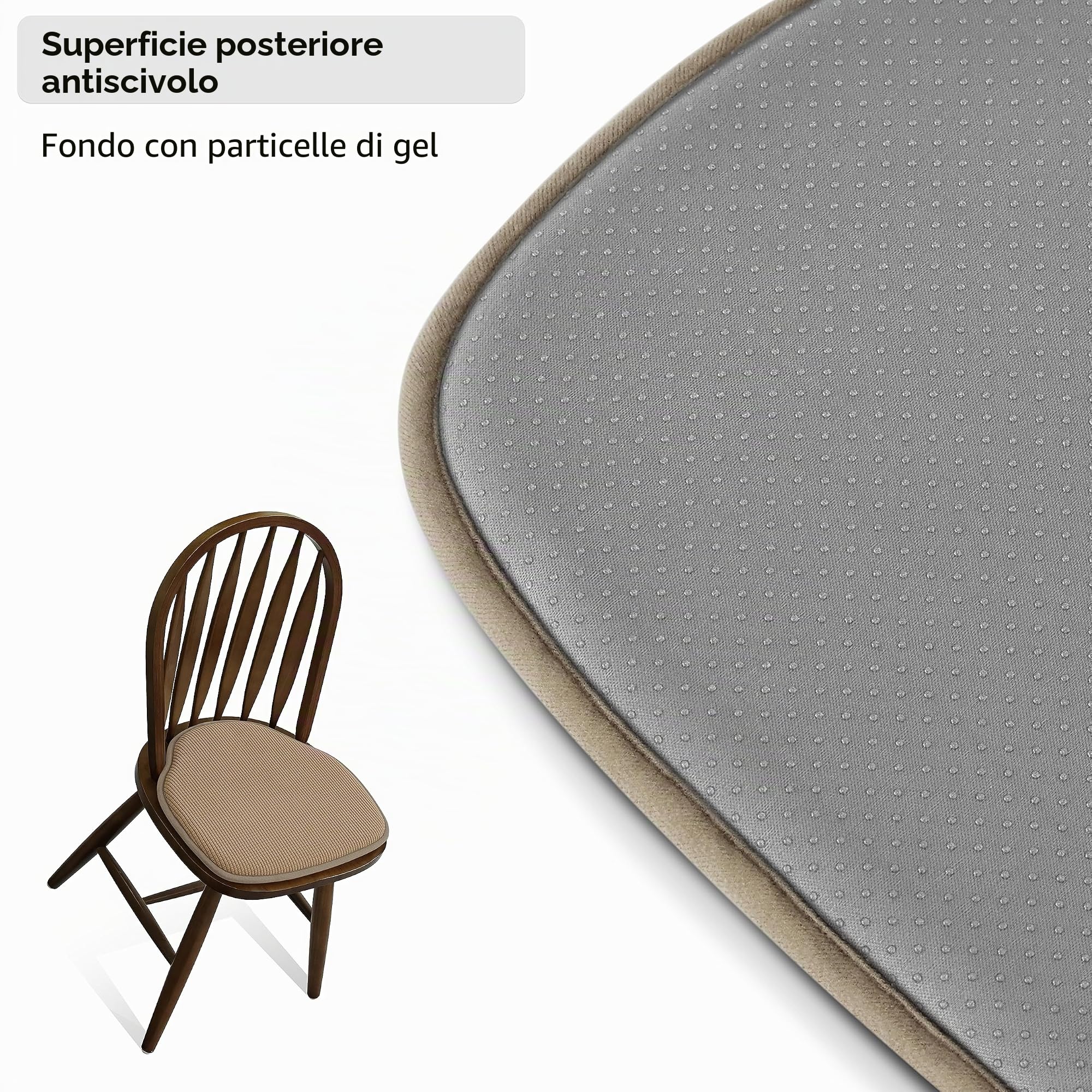 Shinnwa Windsor, Cuscini per sedie da cucina, colore marrone, antiscivolo, per sala da pranzo, con imbottitura in schiuma e copertura testurizzata, confezione da 4 (43 x 49 cm)