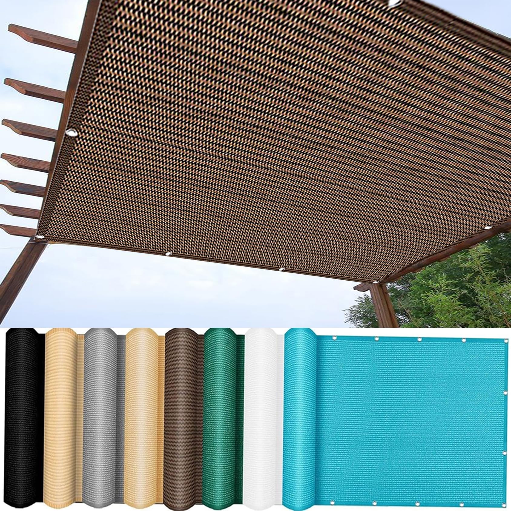Balcony Privacy Screen Cover 1.5 x 2.8 m Privacy Netting for Deck Backyard Patio AntiPeeping Wind and UV Protection Brown Includes Cable Ties and Rope