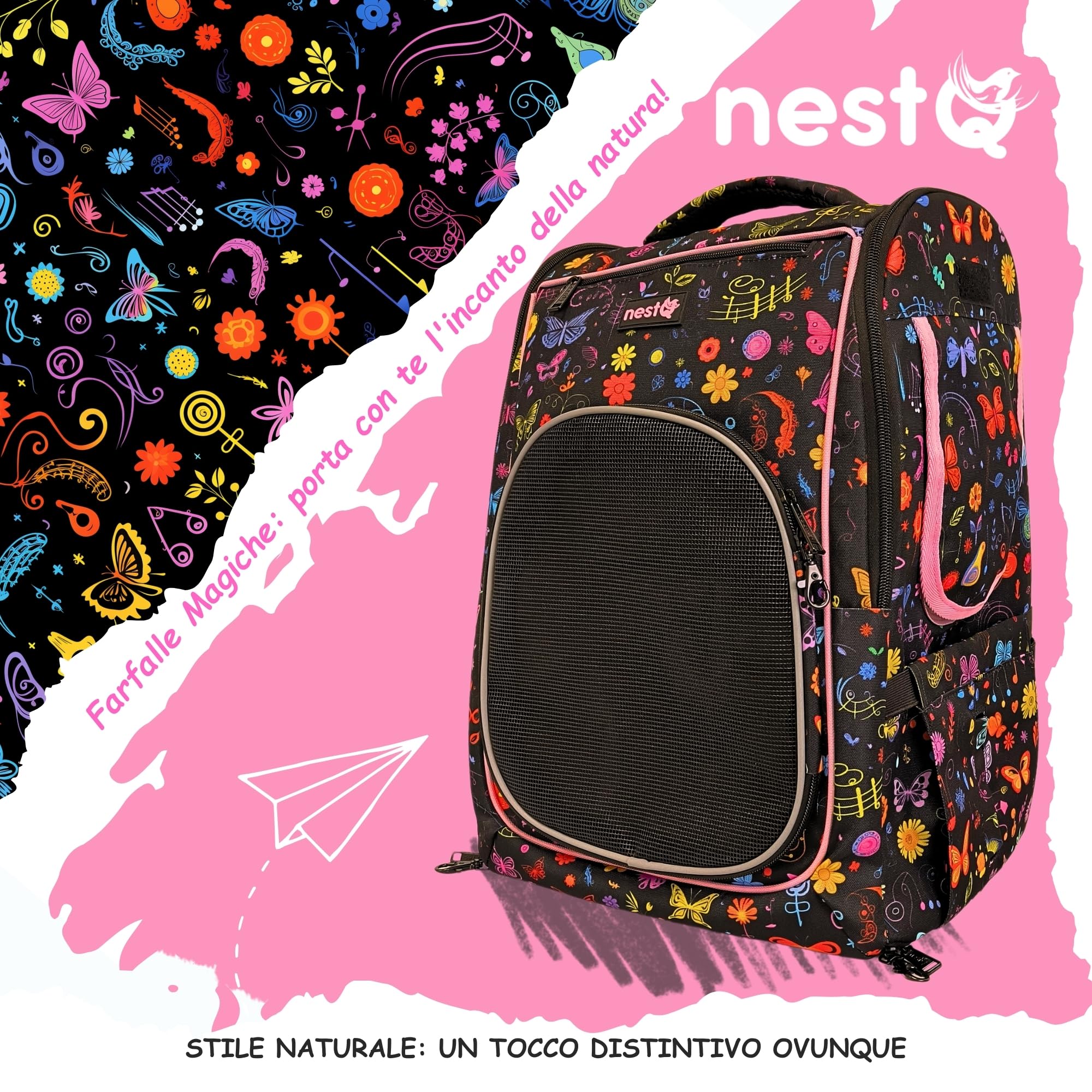 Zaino Porta Animali per Cani e Gatti,Max5kg,Trasportino Ergonomico con Ventilazione,Imbottito e Resistente,Ideale per Viaggi,Paseos Passeggiate e Avventure