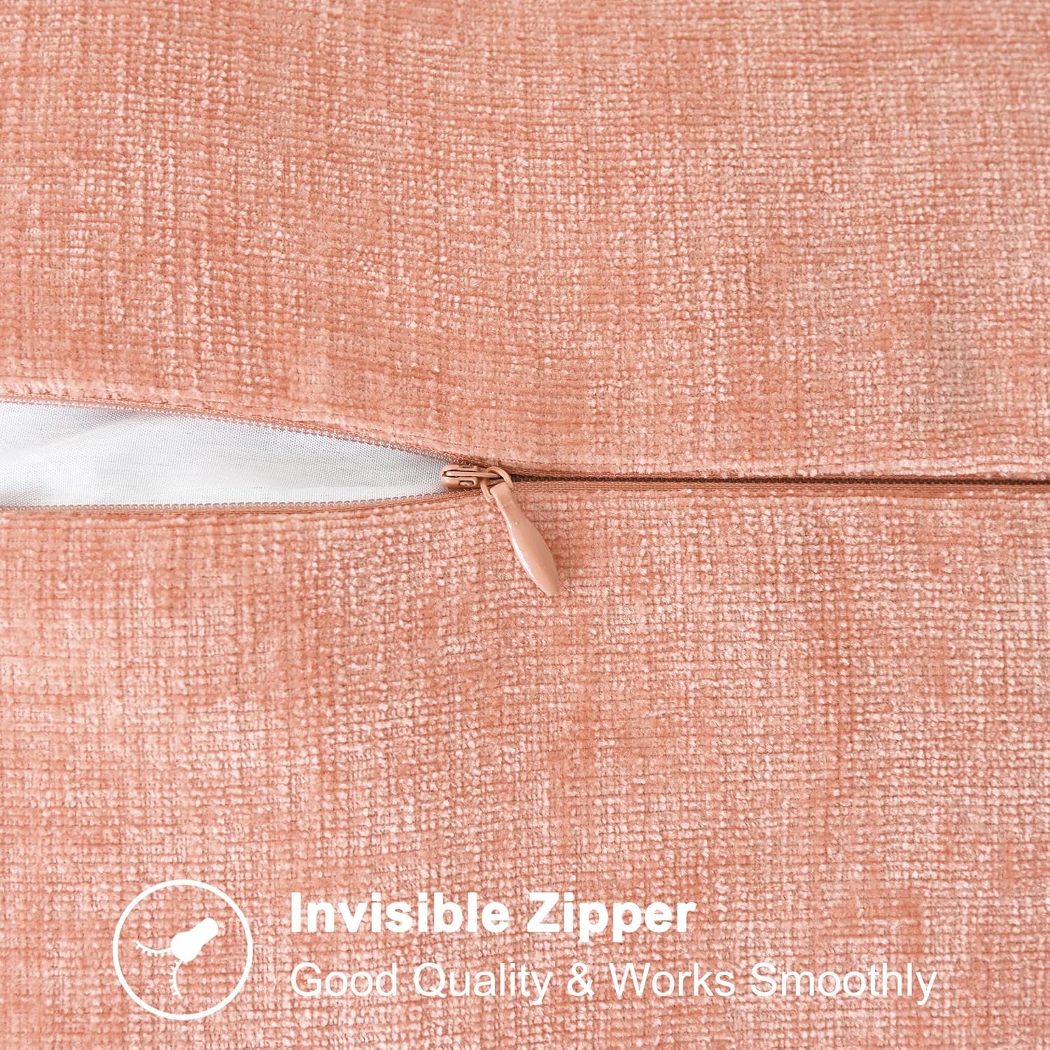 CaliTime Throw Pillow Covers Decorative 20 X 20 Inches Pack of 2 Cotton Thread Stitching Edges Solid Dyed Soft Chenille Cushion Cases for Couch Sofa Bed Living Room Farmhouse Dusty Pink
