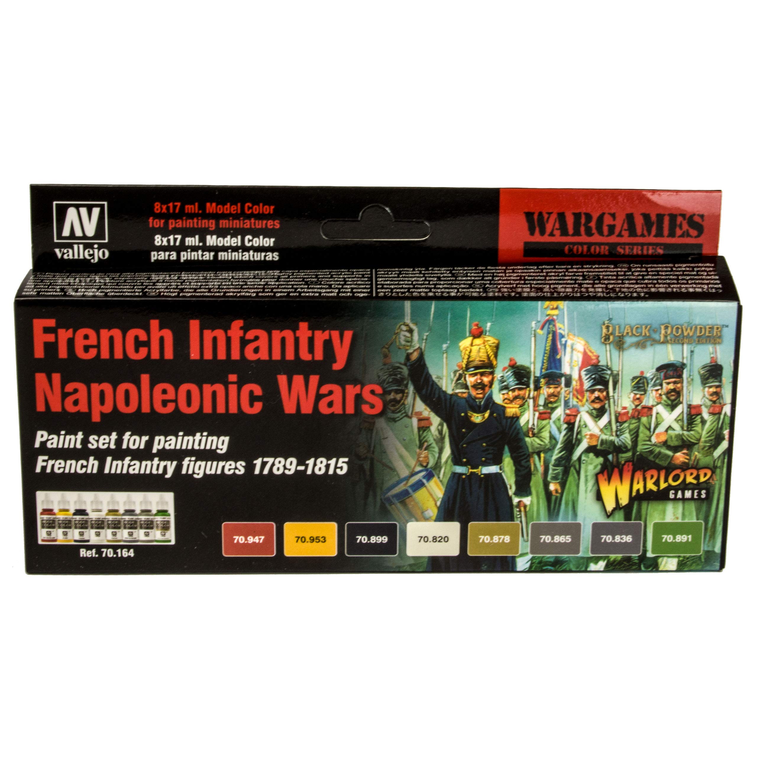 Vallejo French Infantry Napoleonic Wars Warlord Games Paint Set, black, 0.5 Liters, 1 Fl Oz (Pack of 1)
