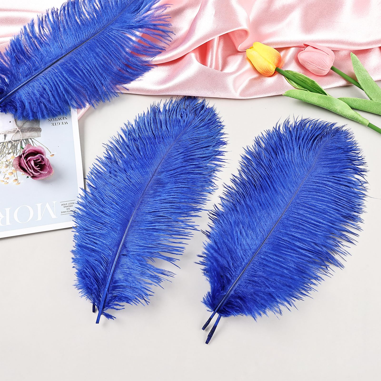 12 piume di struzzo bianche naturali, 40-45 cm, per matrimoni, feste, centrotavola, Pasqua, Gatsby e decorazioni per la casa