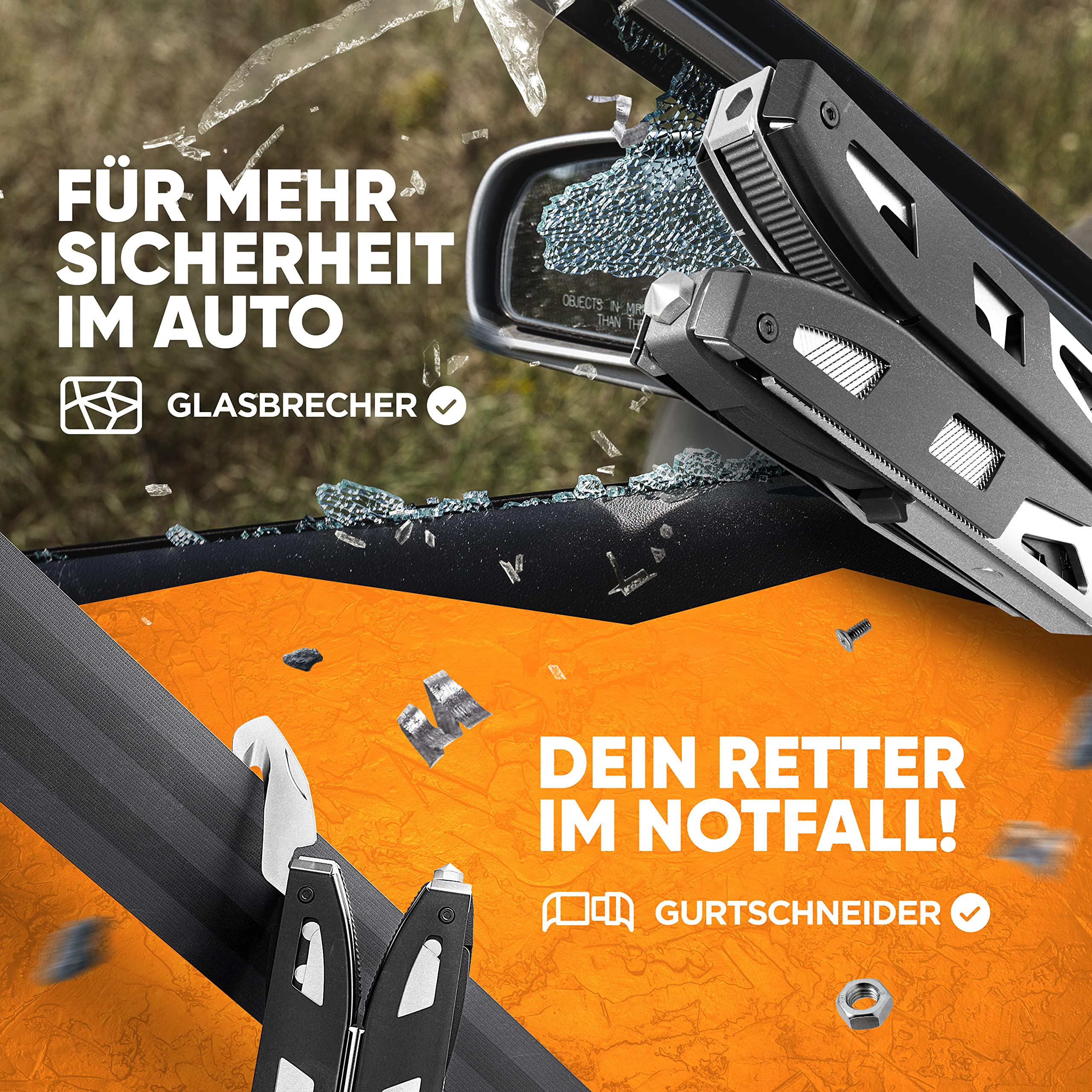 Multitool Black Series faltbares Multifunktionstool vollgepackt mit 16 Tools | Allround Multitool mit Klappmesser Outdoor Multifunktionswerkzeug Camping Survival