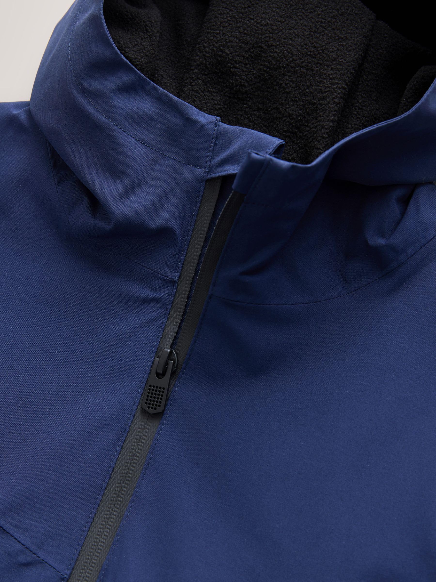 NEXT Ragazzo Giacca impermeabile con cappuccio e fodera in pile | Bambino, Standard, Zipper, Lavabile in lavatrice