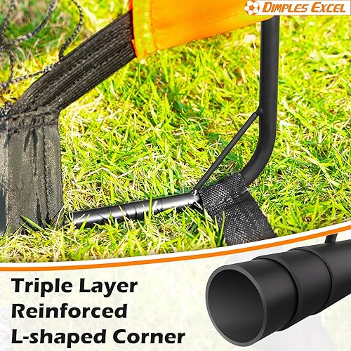 Miniatura 8 de Dimples Excel Red de fútbol para niños para patio trasero, 7 x 5 pies, 5 x 3.6 pies, 4 x 3 pies, 3 x 2.2 pies