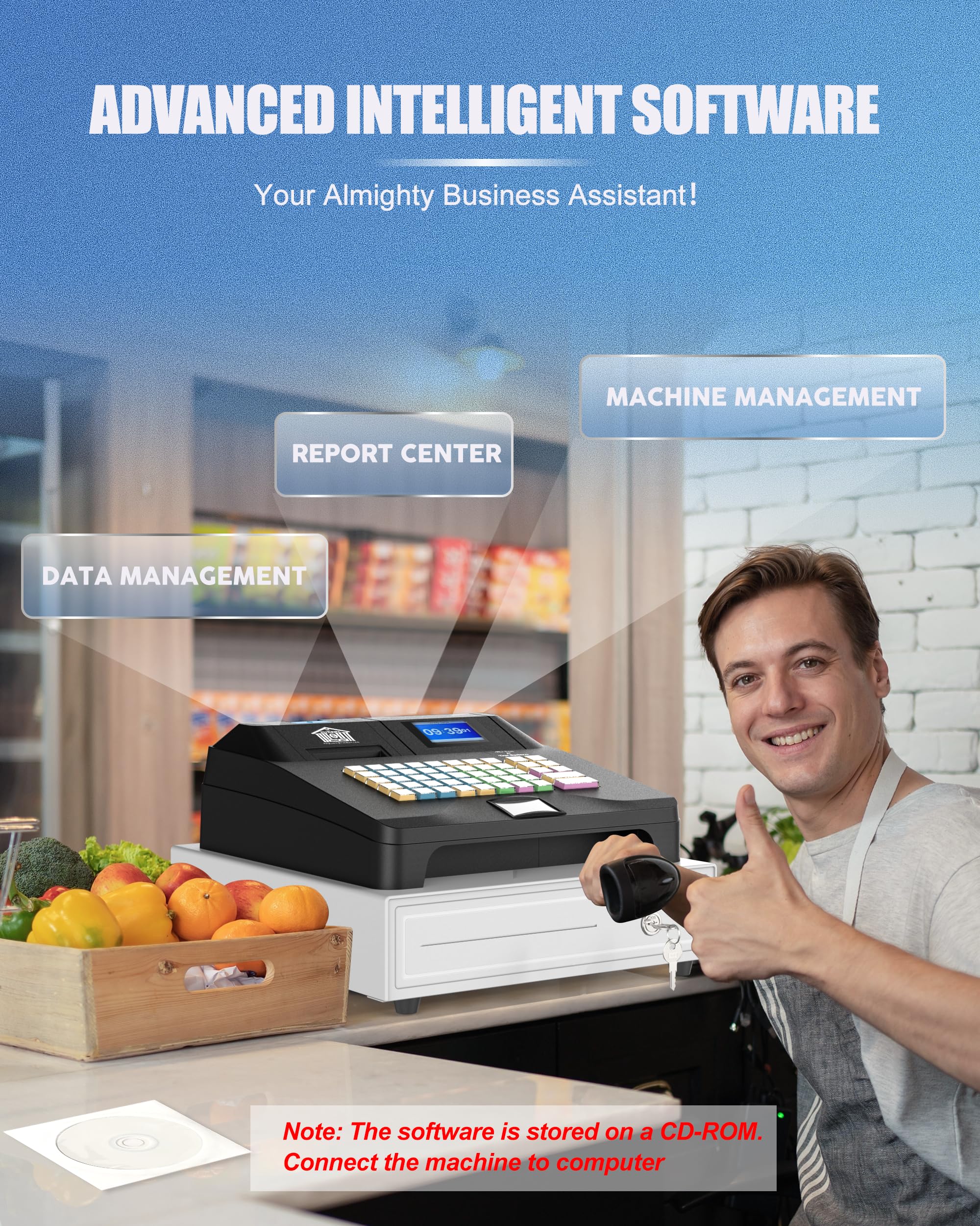 Cash Resiger NRS POS System For Small Business, All-in-One Cash