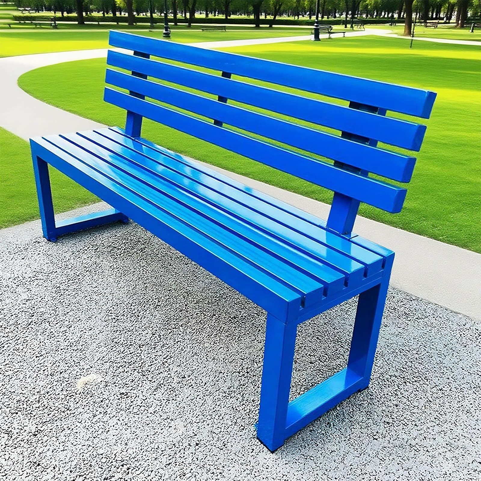 Banco de metal resistente a la intemperie para 2-4 personas, capacidad de 200 kg, asiento al aire libre inoxidable con respaldo, ideal para jardín, parque, patio y porche (100 x 40 x 85 cm)