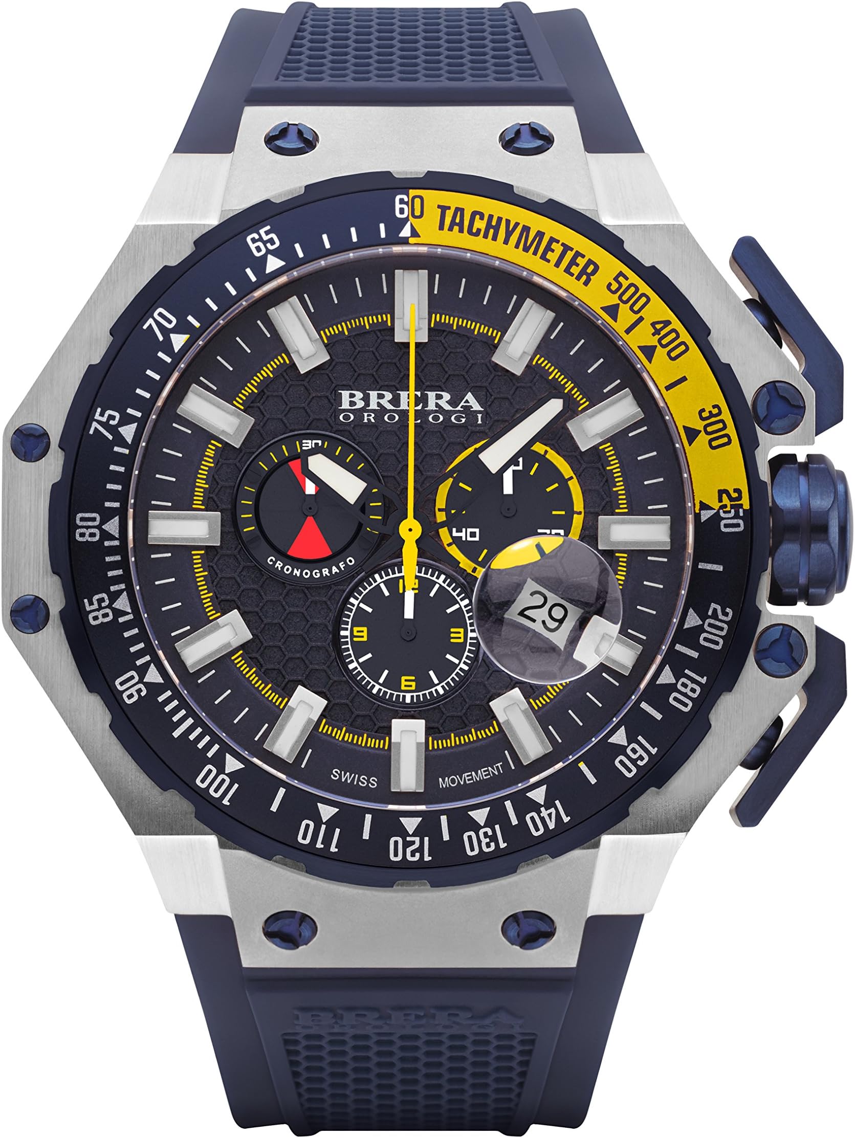 Men's Watch Analogue Quartz Steel Case Rubber Strap mod. Granturismo Brgtc5404