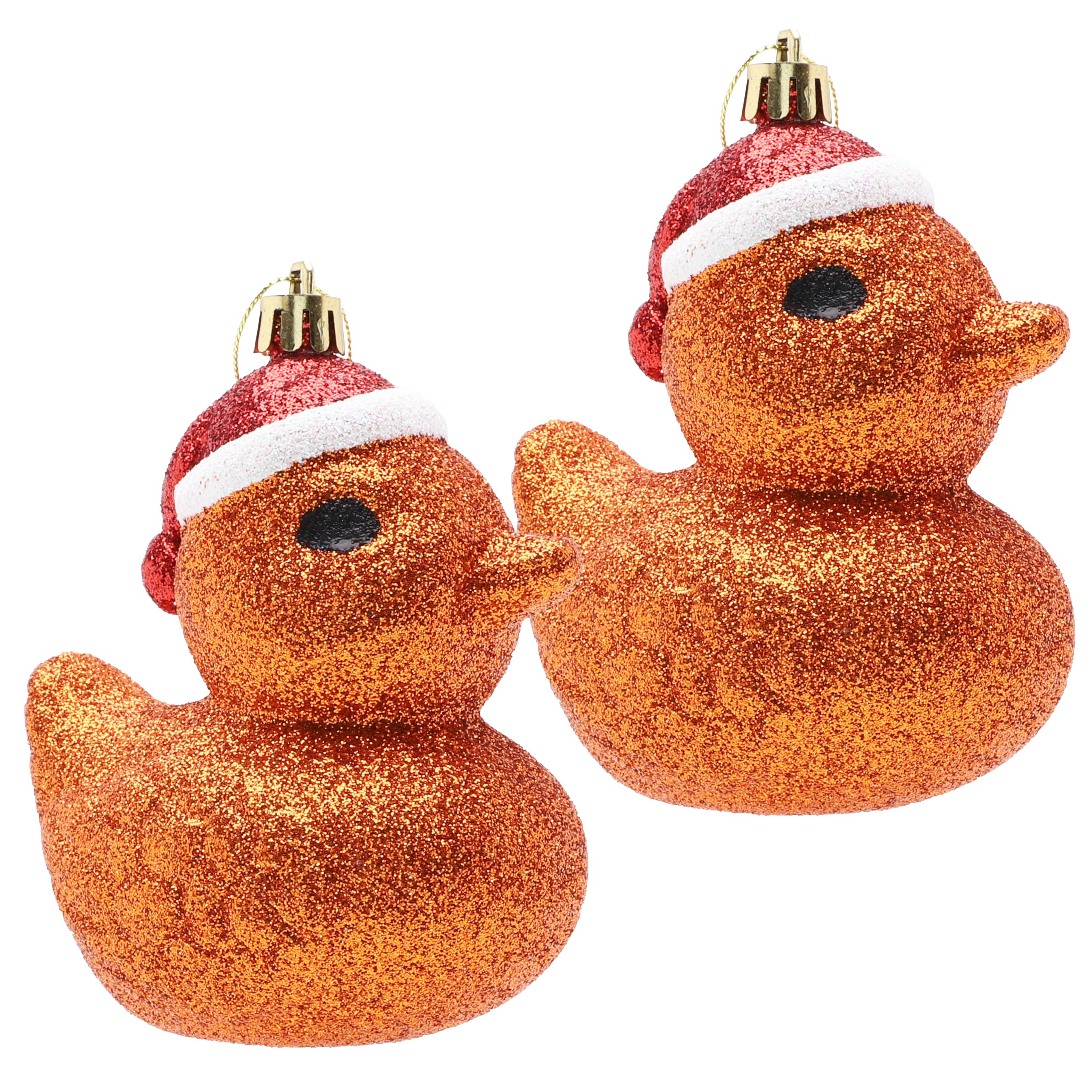 Christmas Concepts Copper Christmas Concepts® Pack Of 2-110Mm (4.3") Glittery Festive Duck Baubles - Christmas Tree Decorations