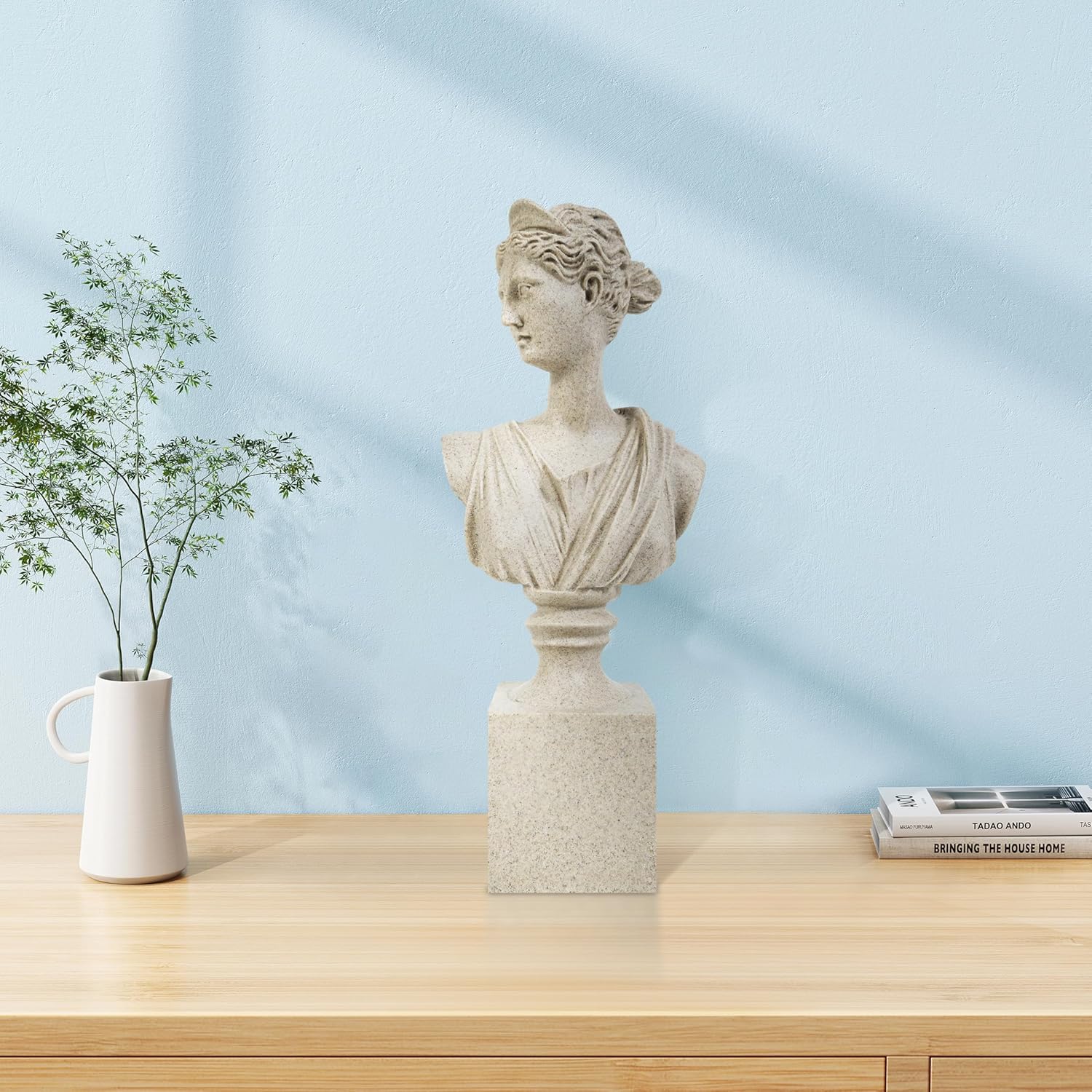 Sand Diana of Versailles Bust Sculpture and Apollo of The Belvedere Bust Sculpture Bundle