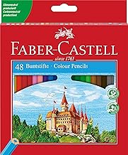 Faber-Castell Castle Coloured Pencils Set 48 Pieces Hexagonal Unbreakable Pencils for Kids and Adults 120148