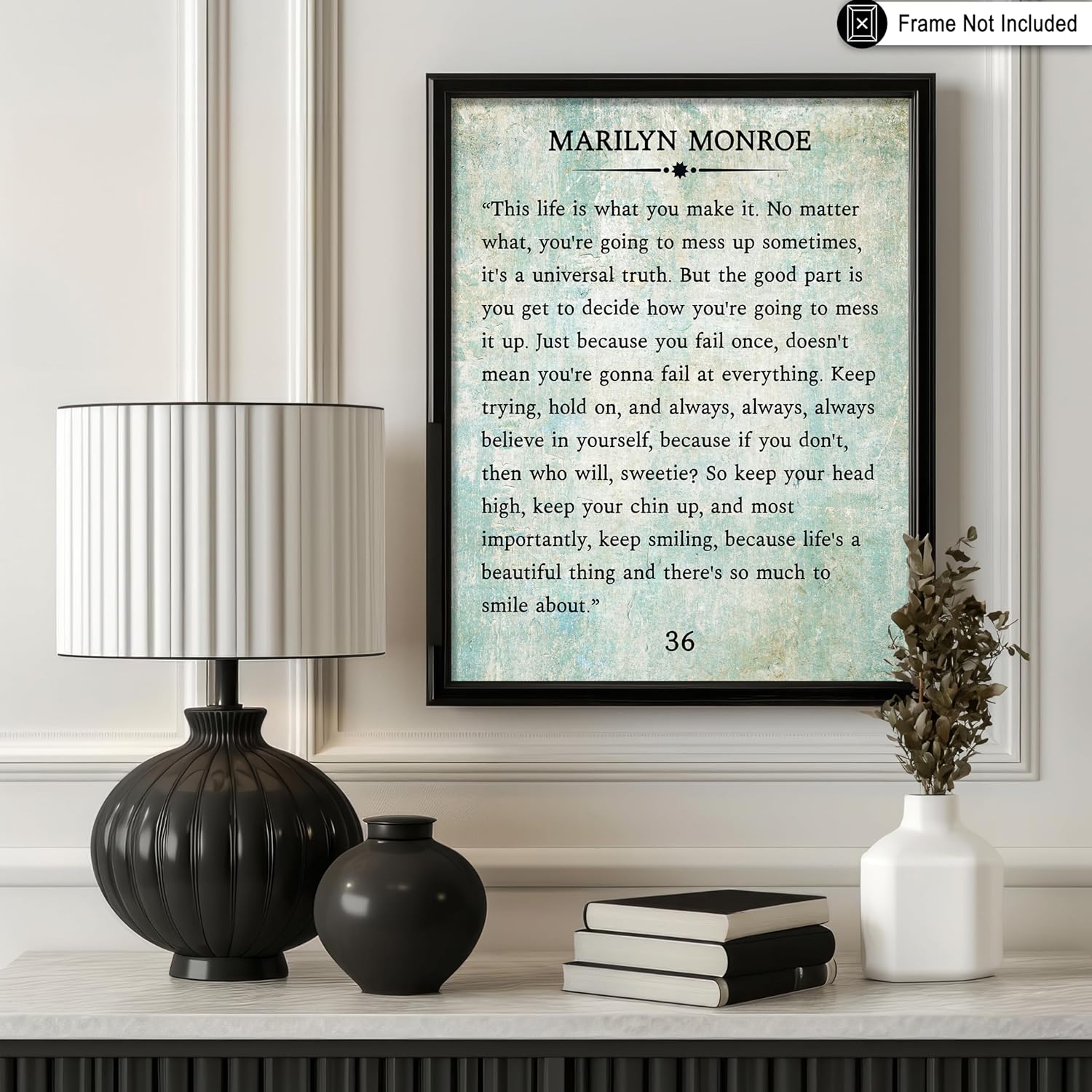Poster Master Marilyn Poster - Marilyn Quote Print - Motivational Quote Art - Inspiring Gift for Men, Women - Typography Decor for Living Room, Bedroom, Office - 16x20 UNFRAMED Wall Art